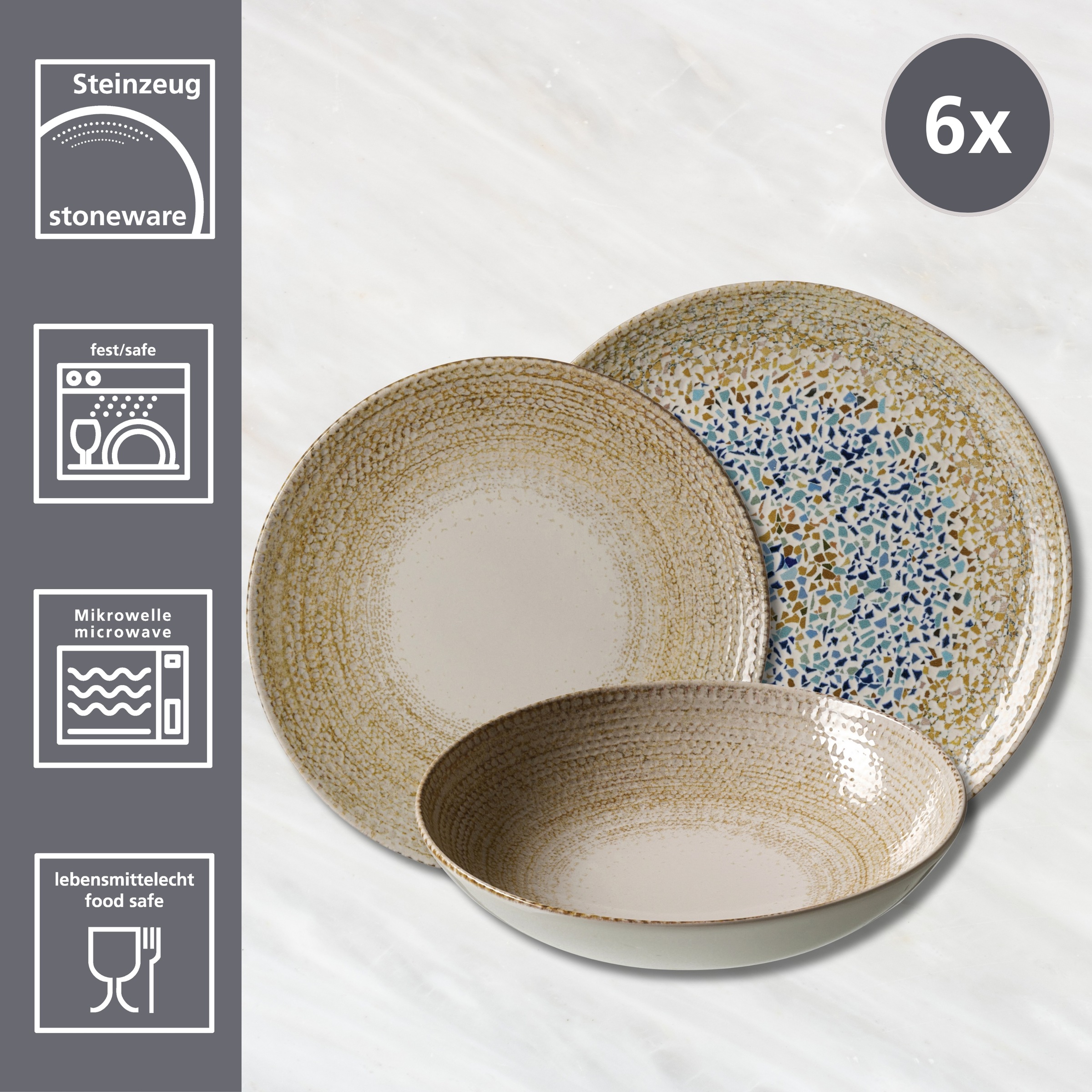 Ritzenhoff & Breker Tafelservice »Rimini«, (Set, 18 tlg.), aus Steinzeug fü günstig online kaufen