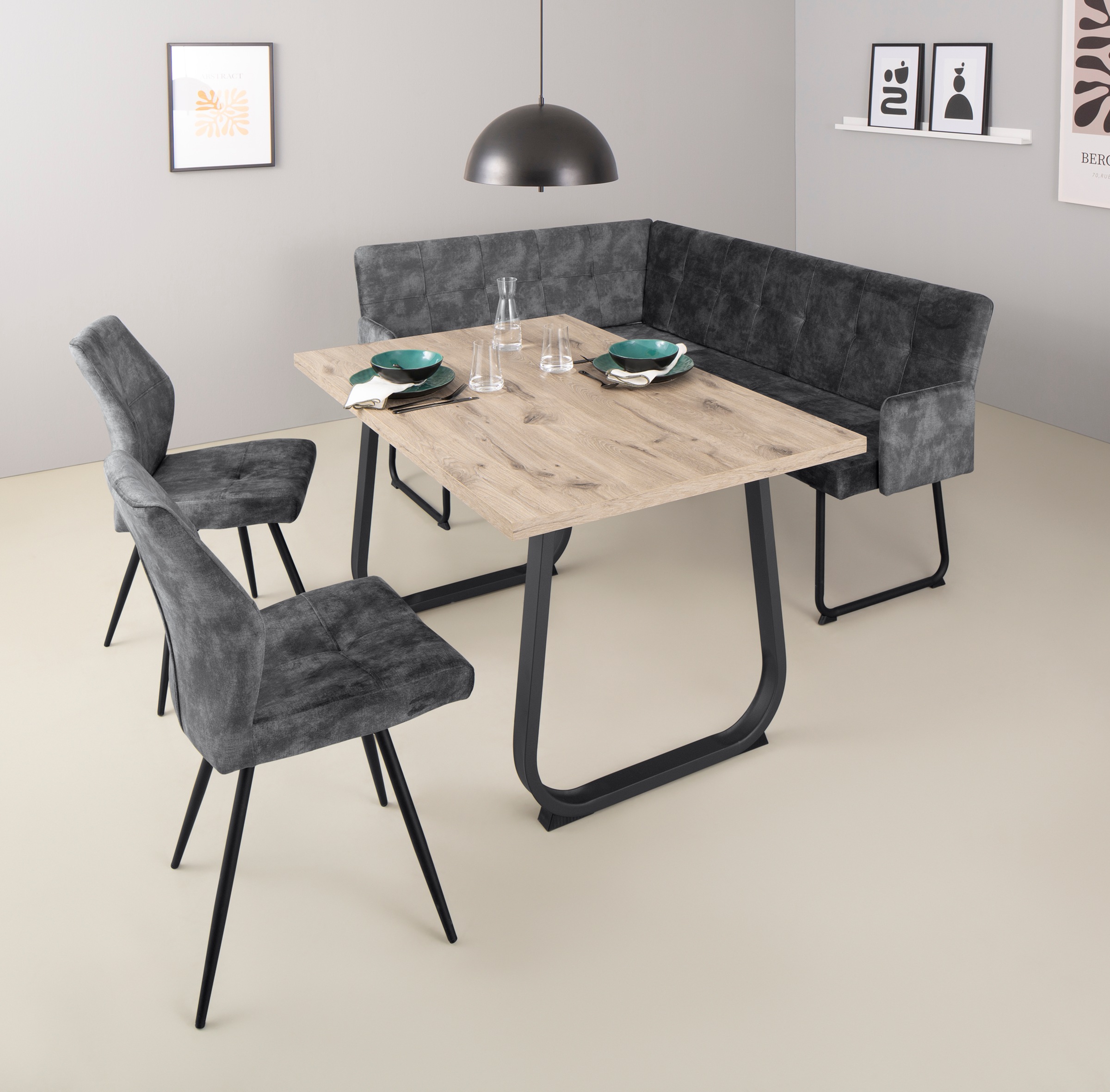 HELA Esszimmerstuhl »JANINA«, (Set), 2 St., Microfaser VINTAGE, 360° drehba günstig online kaufen