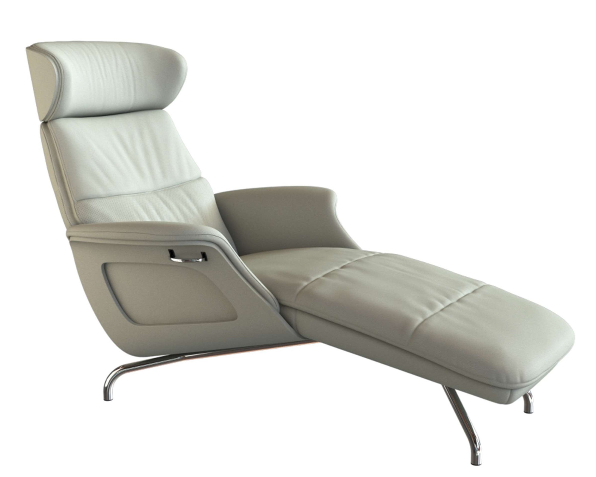 FLEXLUX Loungesessel »Clement Chaislongue, Relaxstuhl, Liegesessel,«, Rücken- & Kopfteilverstellung, Armlehne gepolstert geölt, Fuß Alu
