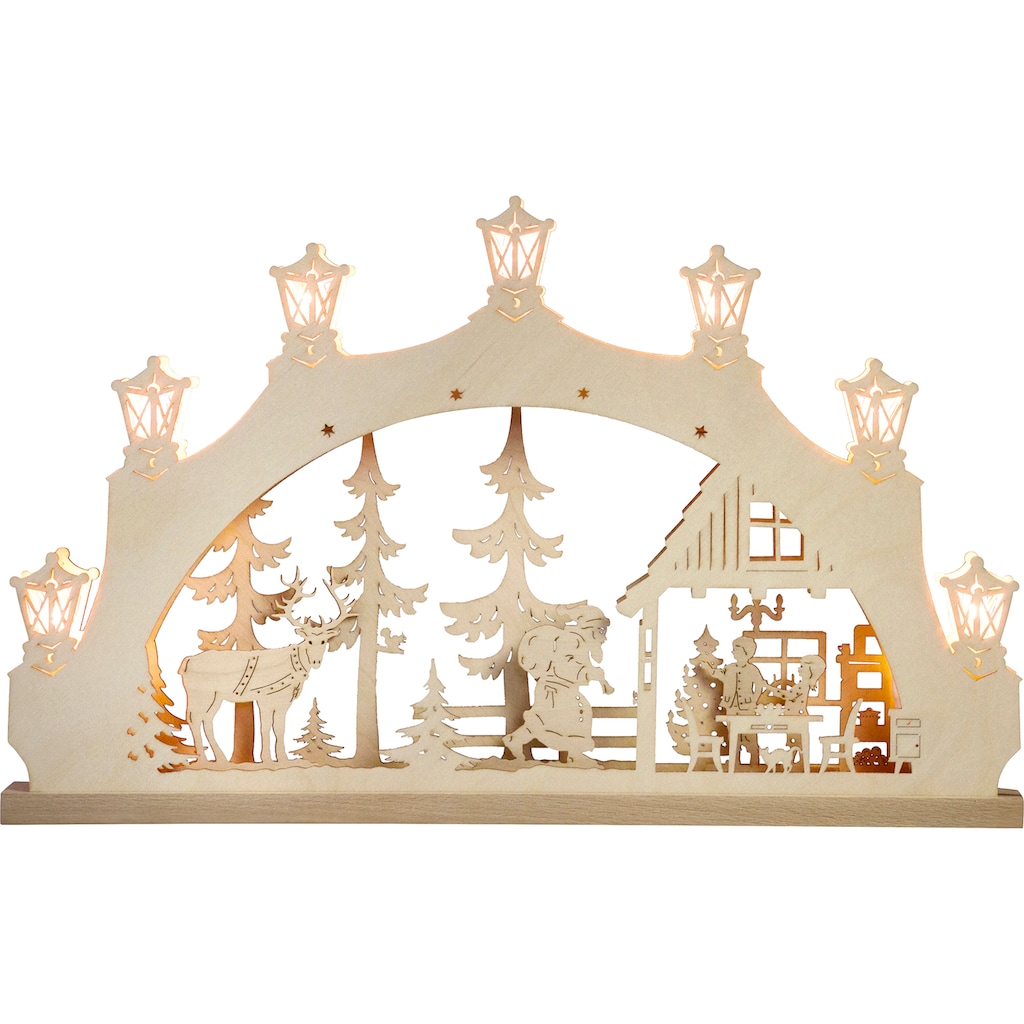 Weigla LED Schwibbogen »Weihnachtsabend, Weihnachtsdeko«, 7-flammig