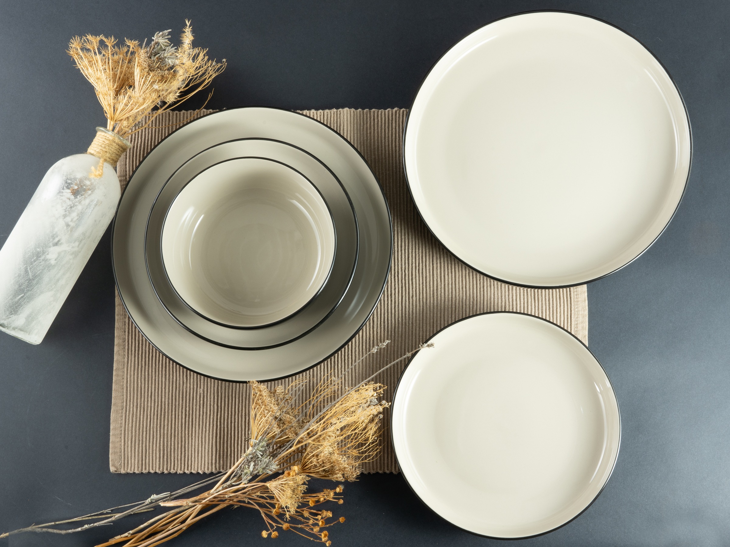 my home Tafelservice »modernes Geschirr-Set, Service Östra Greda«, (Set, 12 günstig online kaufen