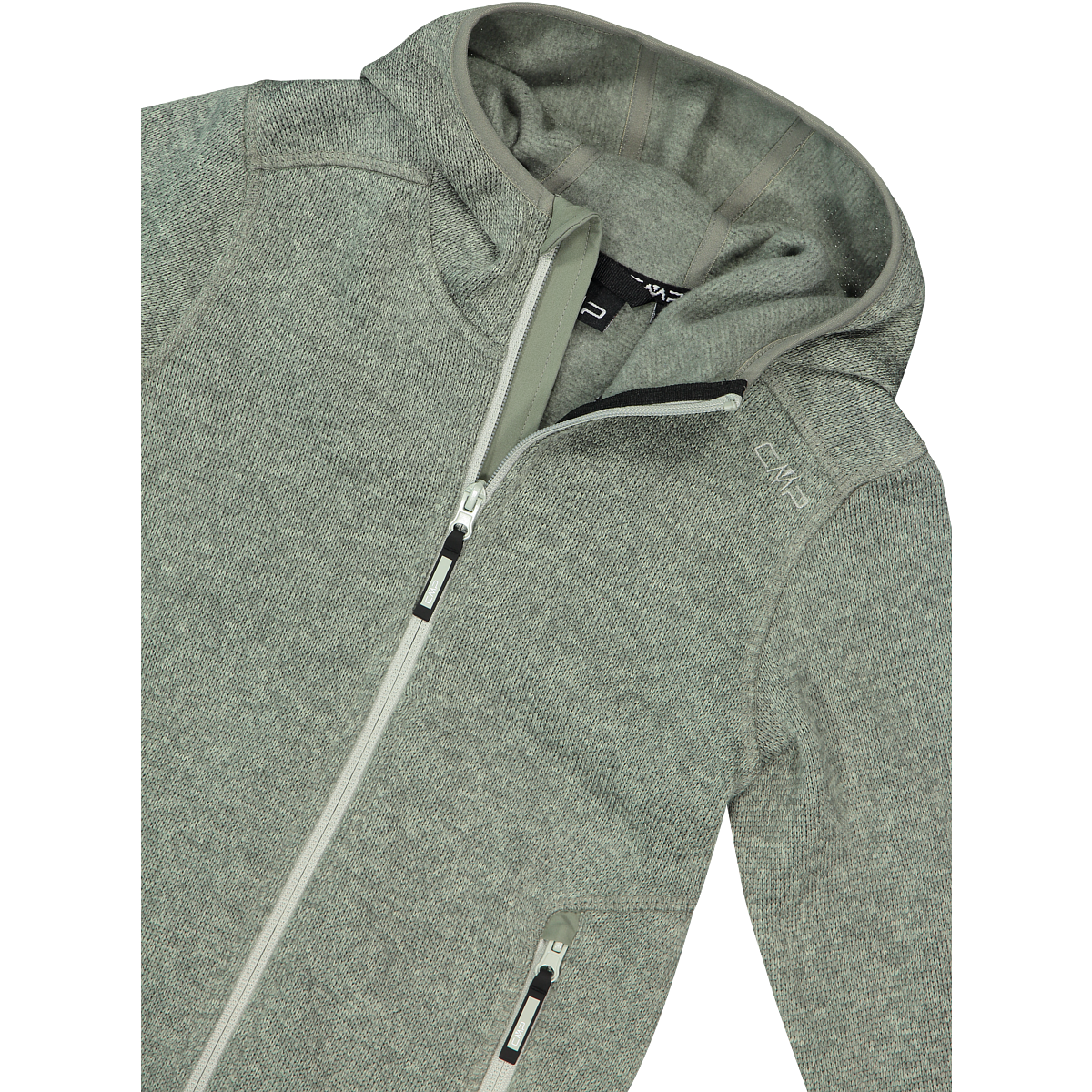 CMP Strickfleecejacke mit Kapuze Übergangsjacke für Kinder, mit Kapuze, mit Reißverschlusstaschen