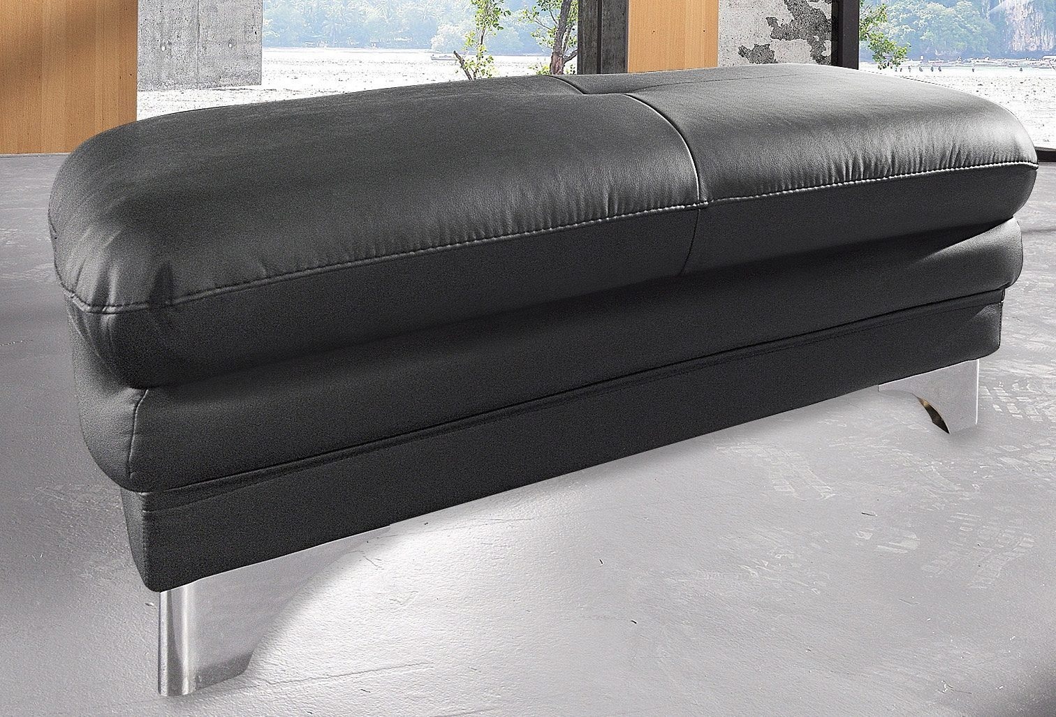 COTTA Polstergarnitur »Enterprise«, (Set), Set bestehend aus: 3-Sitzer mit Arm- & Kopfteilverstellung & Hocker