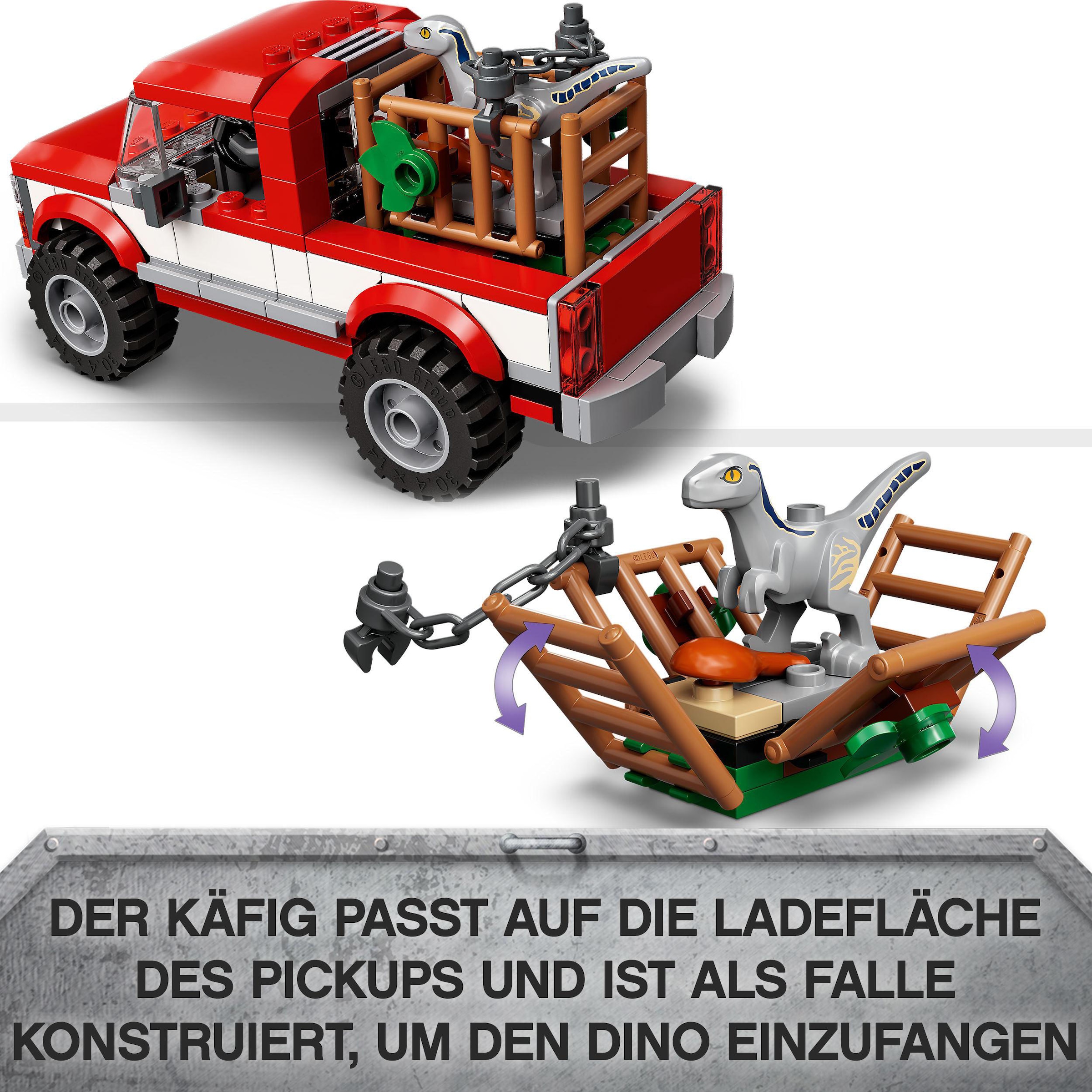 LEGO® Konstruktionsspielsteine »Blue & Beta in der Velociraptor-Falle (76946), LEGO® Jurassic World«, (181 St.), Made in Europe