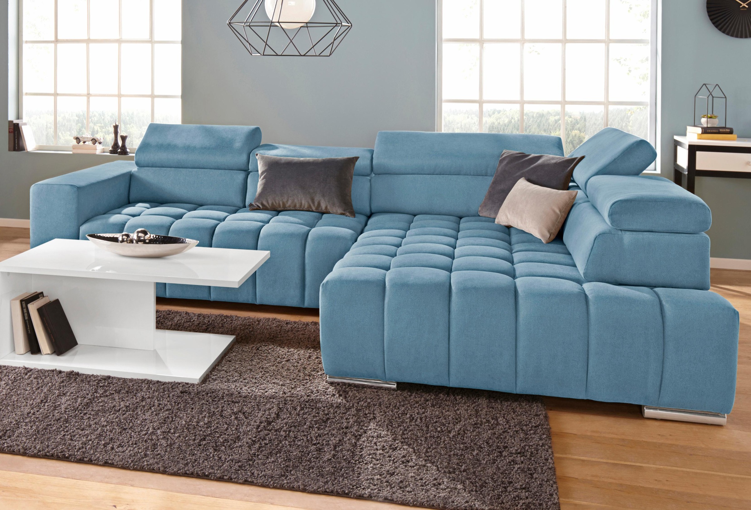 exxpo - sofa fashion Ecksofa »Elias, aktuelle Kreuzsteppung im Sitz, bequem günstig online kaufen