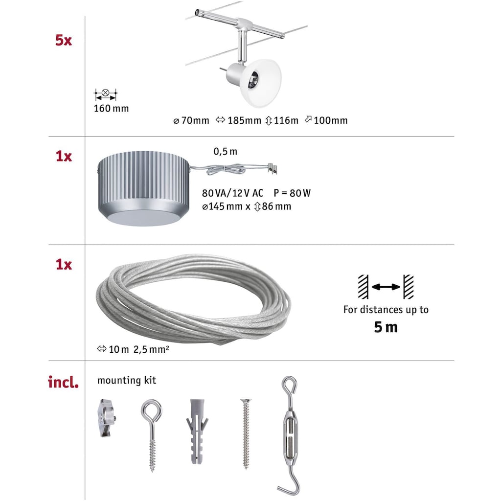 Paulmann LED Deckenleuchte »Sheela«, 5 flammig-flammig