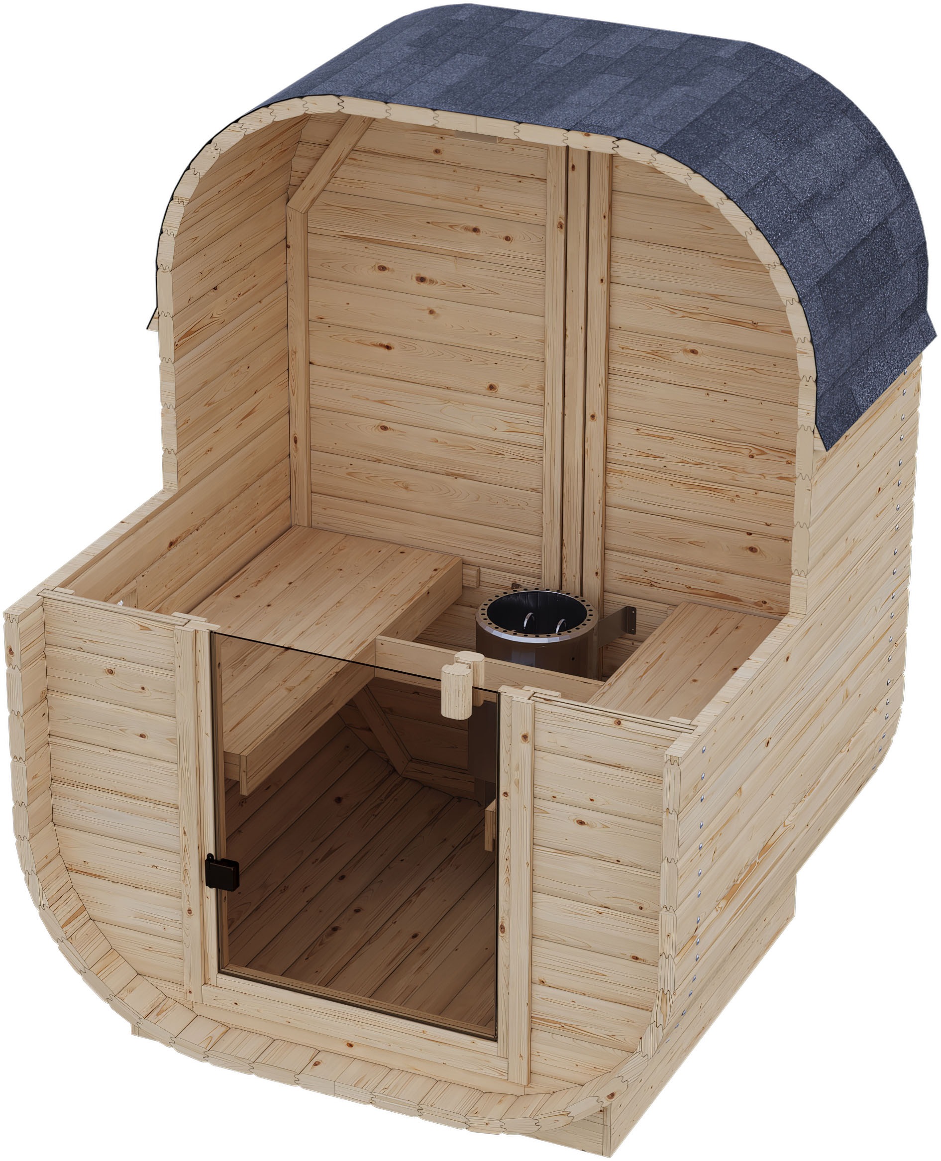 KONIFERA Fasssauna »Cube Mini« Packung,  verschiedene Varianten