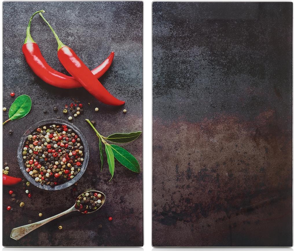 ZELLER PRESENT Schneide- und Abdeckplatte »Chilli« Silikonfüßen bunt