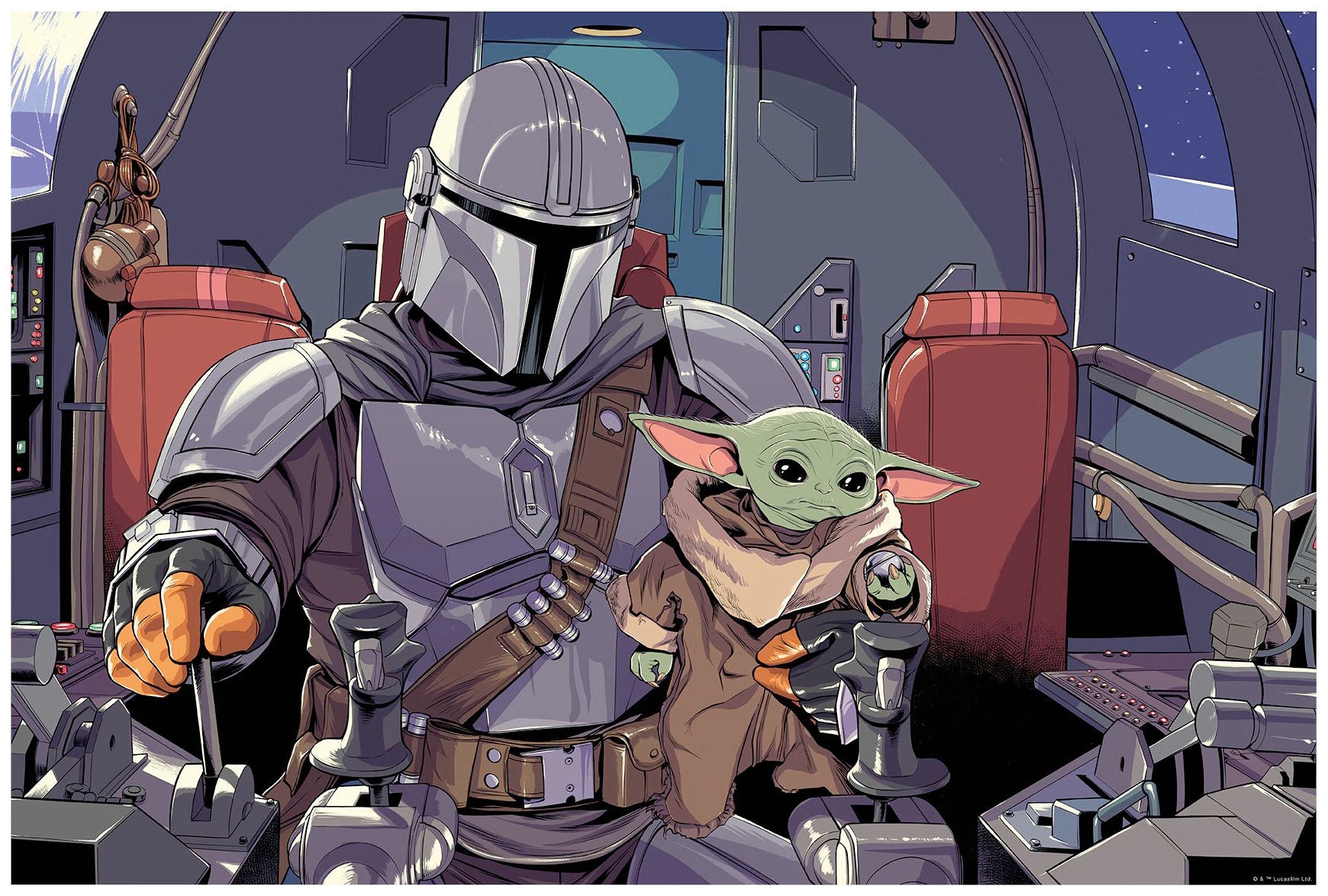 Komar Bild »Mandalorian The Child Cockpit«, Disney-Star Wars, (1 St.), Wand günstig online kaufen