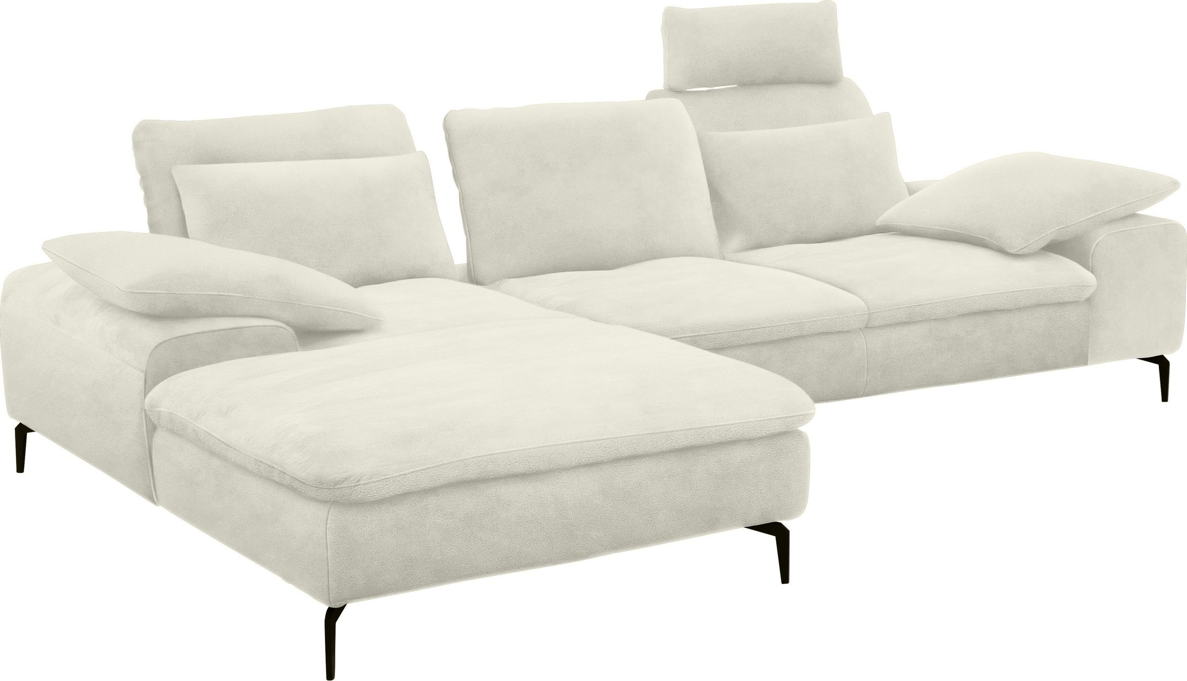 W.SCHILLIG Ecksofa »valentinoo, Designsofa, bequem, elegant und zeitlos, L-Form«, (Set), inklusive Hocker, mit Sitztiefenverstellung, Breite 299 cm