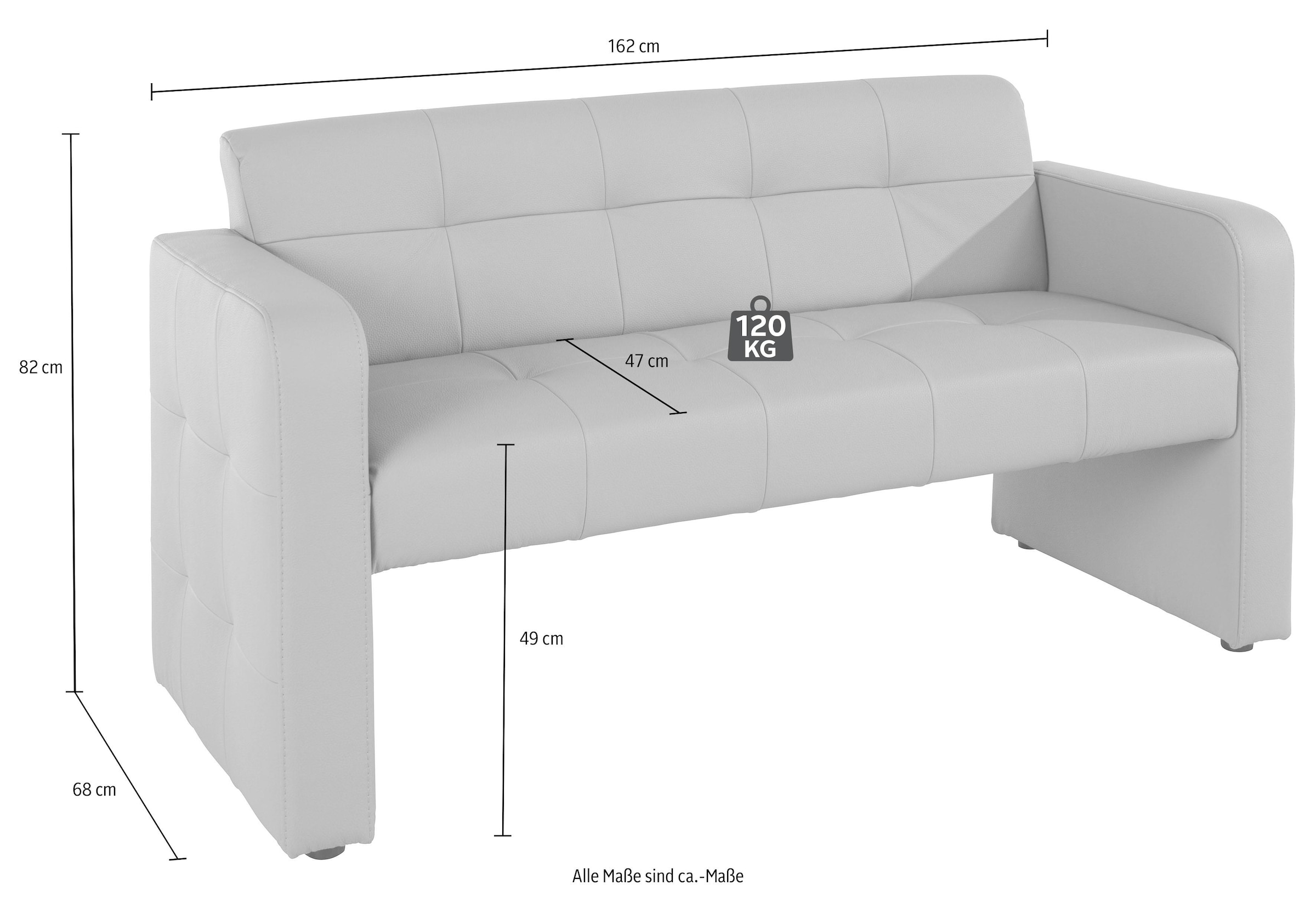 exxpo - sofa fashion Polsterbank »Barista Küchensofa, Sitzhöhe 49cm, kompakte Stellmaße«, Frei im Raum stellbar