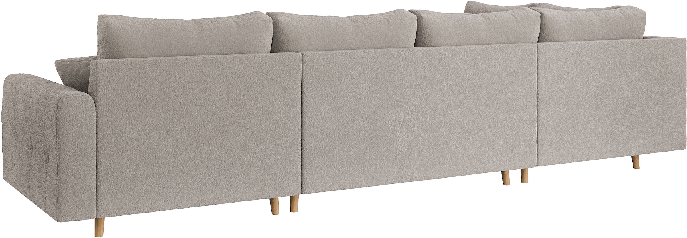Home affaire Wohnlandschaft »CHARRE U-Form mit Ottomane, Maße B/T/H: 310/161/81 cm«, feine Steppung, lose Rücken- und Zierkissen, auch in Cord und Bouclé