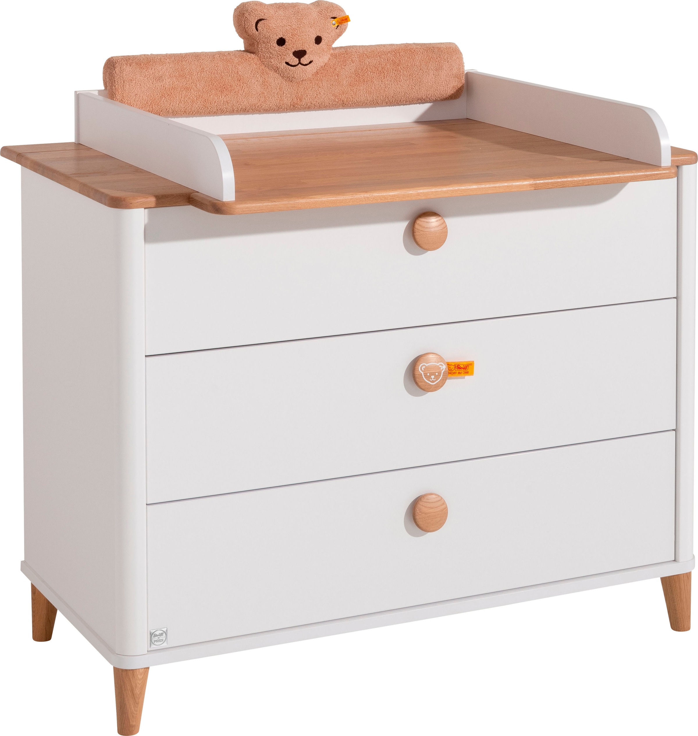 PAIDI Kopfteil »LOTTE & FYNN Steiff by Plüsch-Teddybär, Kantenschutz« extra weich gepolstert, passt auf jede Wickelkommode, waschbar beige