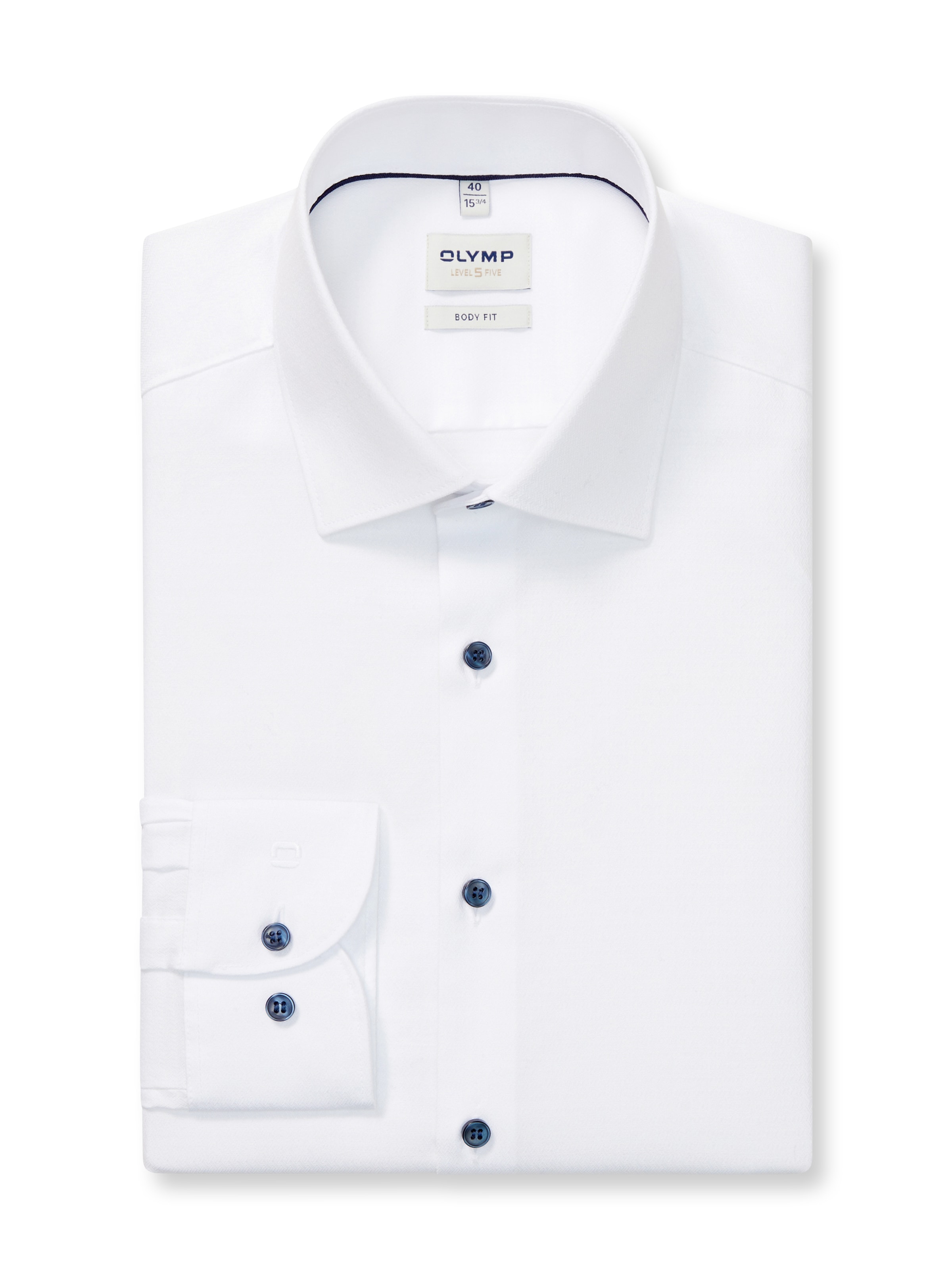 OLYMP Langarmhemd »Level 5« body fit, New York Kentkragen, fein gemustert, Businesshemd