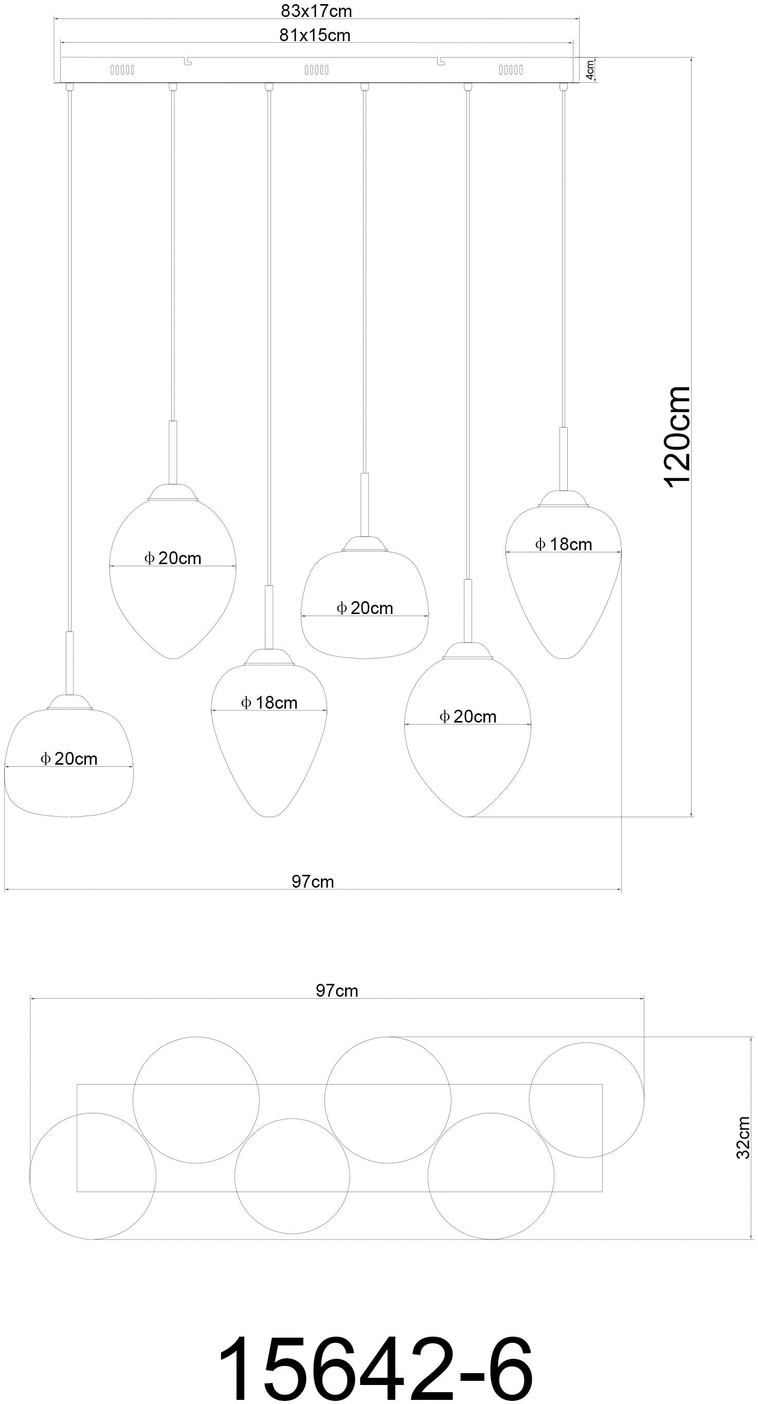 GLOBO LIGHTING Hängeleuchte »FIREFLY« LED-Modul 1 Stk. Warmweiß Hängelampe Glas rauchfarben unterschiedliche Glasformen Esszimmer
