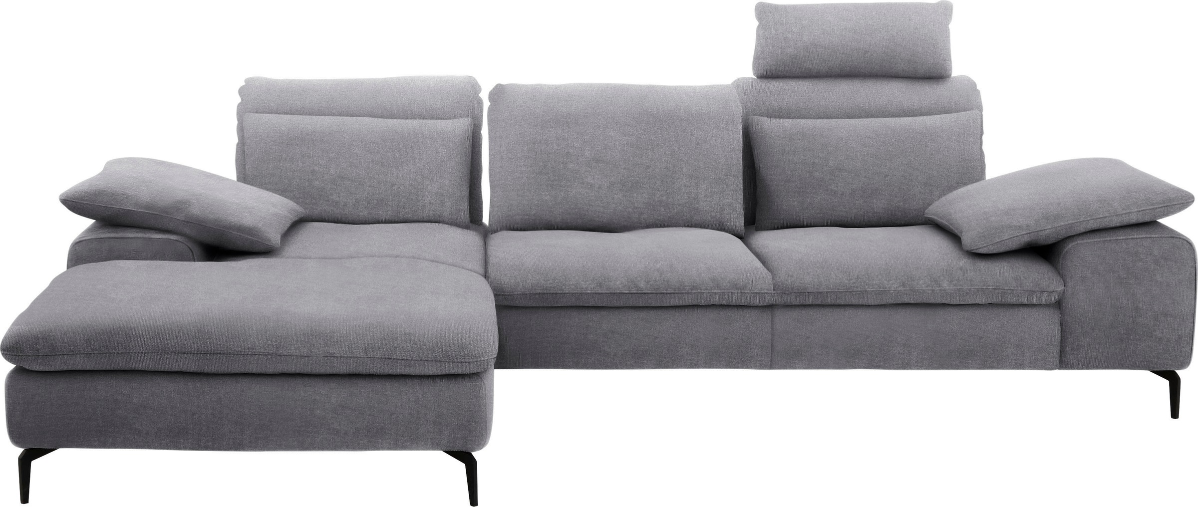 W.SCHILLIG Ecksofa »valentinoo, Designsofa, bequem, elegant und zeitlos, L-Form«, (Set), inklusive Hocker, mit Sitztiefenverstellung, Breite 299 cm