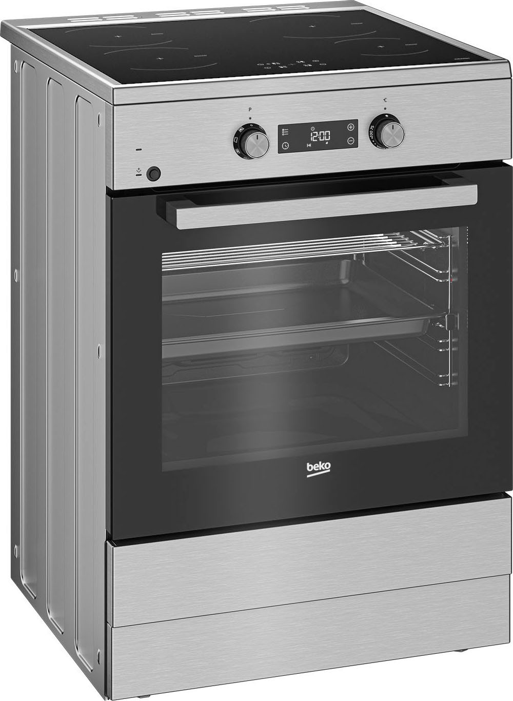 BEKO Induktions-Standherd »FSM69301SXT 7724086781«, FSM69301SXT 7724086781, mit 1-fach-Teleskopauszug