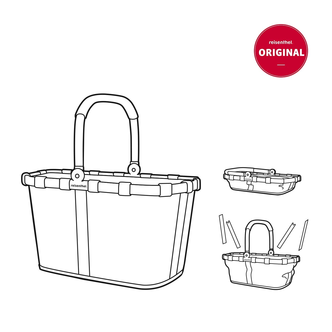 REISENTHEL® Einkaufskorb »carrybag« Standfüße, ummantelter Griff zum Umklappen, Innentasche Reißverschluss
