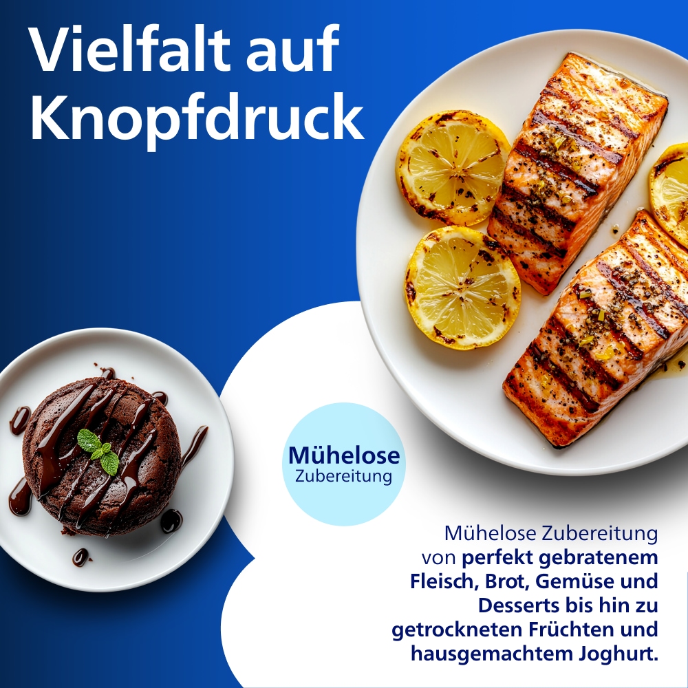 Philips Heißluftfritteuse »NA555/00 Steam Airfryer 5000 Series Dual Basket, 9L Kapazität (3L+6L)« 2750 W mit Dampfgar-Funktion; Silber/Edelstahl