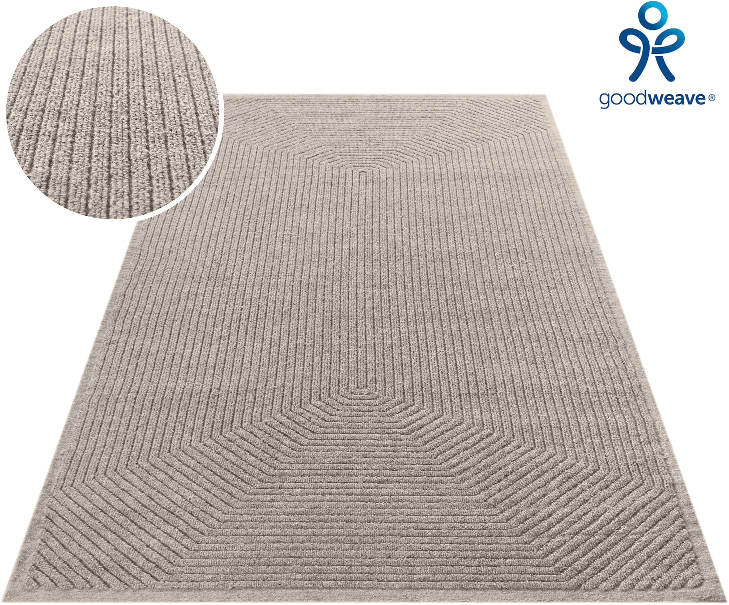 my home Wollteppich »Sola, Wolle, Hoch-Tief-Struktur, maschinell gewebt« re günstig online kaufen