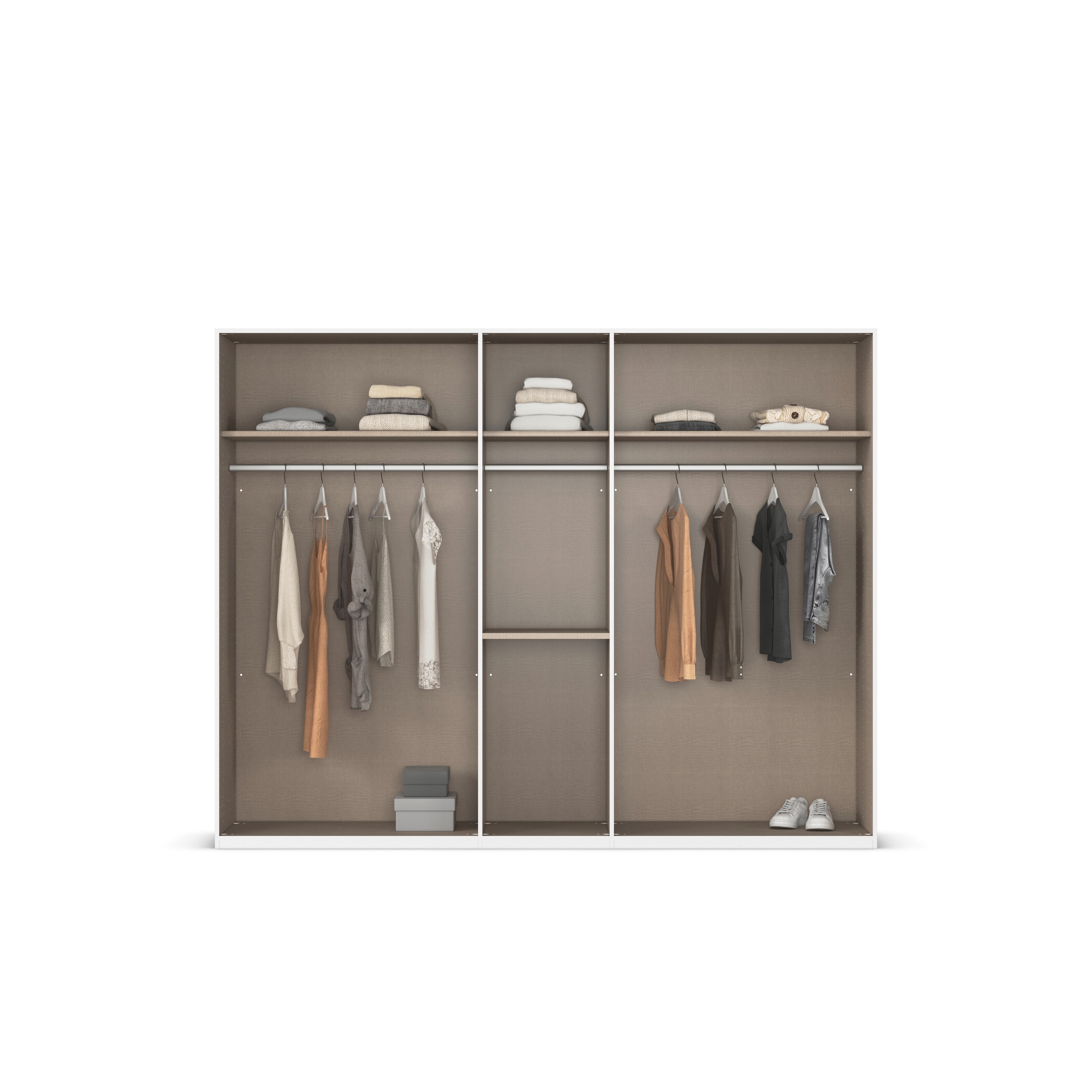 rauch Drehtürenschrank »Kleiderschrank Schrank Garderobe Schlafzimmerschrank EVELYN«, (in 2 Höhen 197 oder 210 cm erhältlich), in elegantem Stil mit Schubladen 3 Breiten und 2 Höhen MADE IN GERMANY
