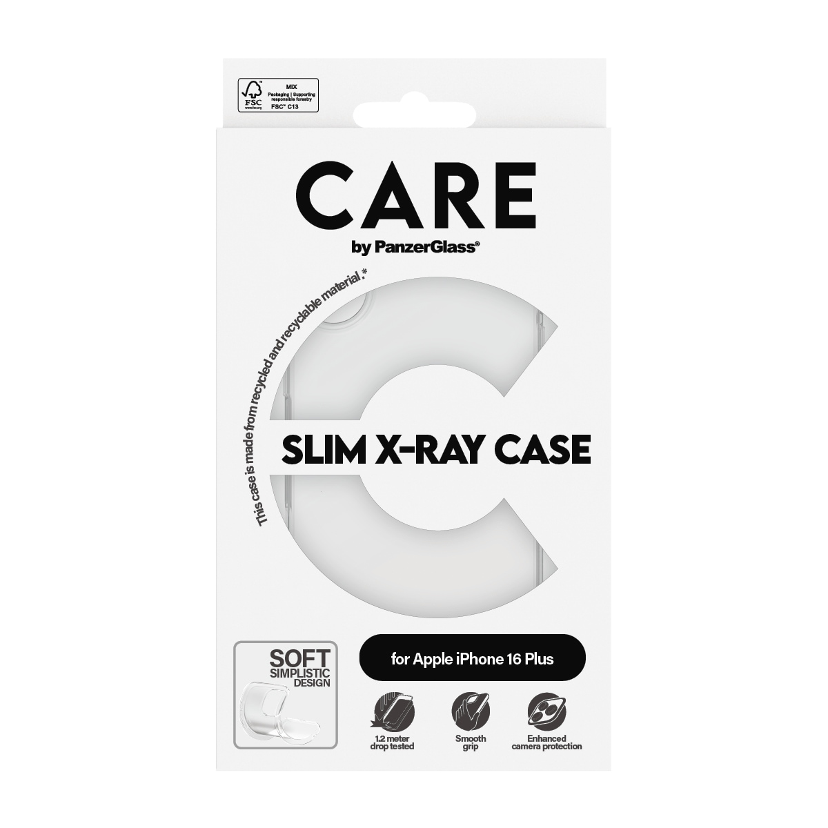 CARE by PanzerGlass Handyhülle »Case Fashion X-Ray Soft Basic Apple iPhone 16 Plus« Backcover, Schutzhülle, Handyschutzhülle, Case, Schutzcase, stoßfest