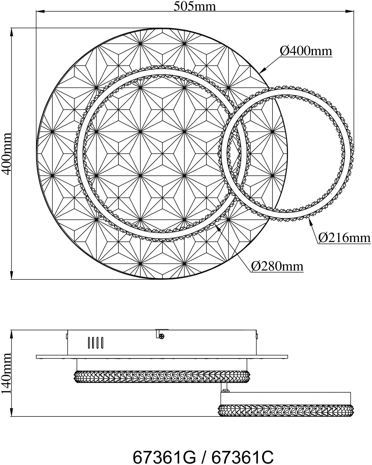 GLOBO LIGHTING Deckenleuchte »DELLA II« LED-Modul 1 Stk. Warmweiß Deckenlampe Wohnzimmer-Leuchte Schlafzimmer-Leuchte Flur Küche