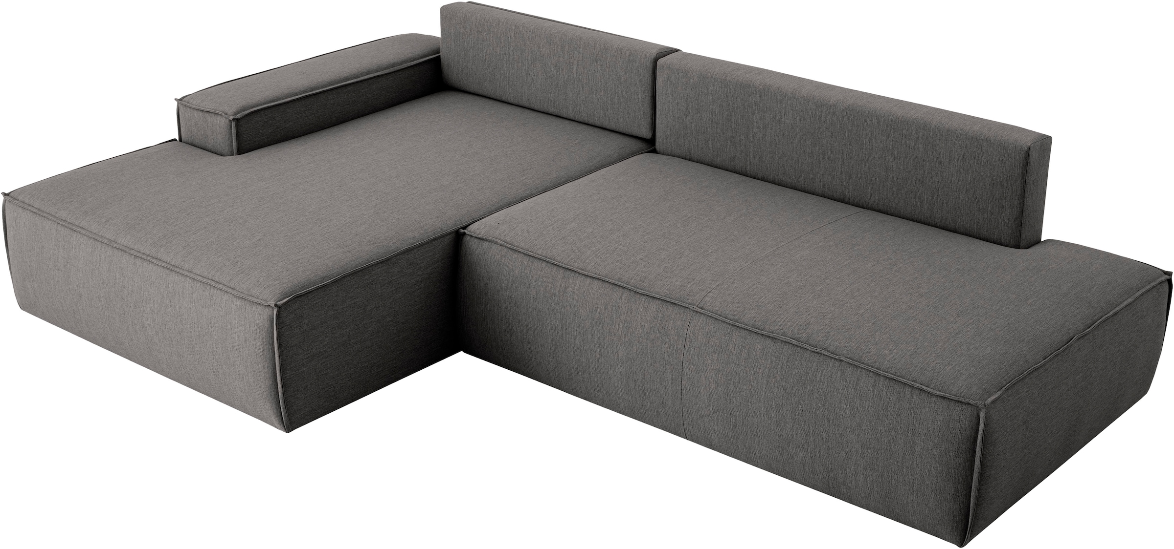 Home affaire Ecksofa »SHERWOOD, Schlafsofa in L-Form offen (275cm), Cord, Leinenoptik«, Schlaffunktion und Bettkasten, Kedernaht, hoher Sitz- & Liegekomfort