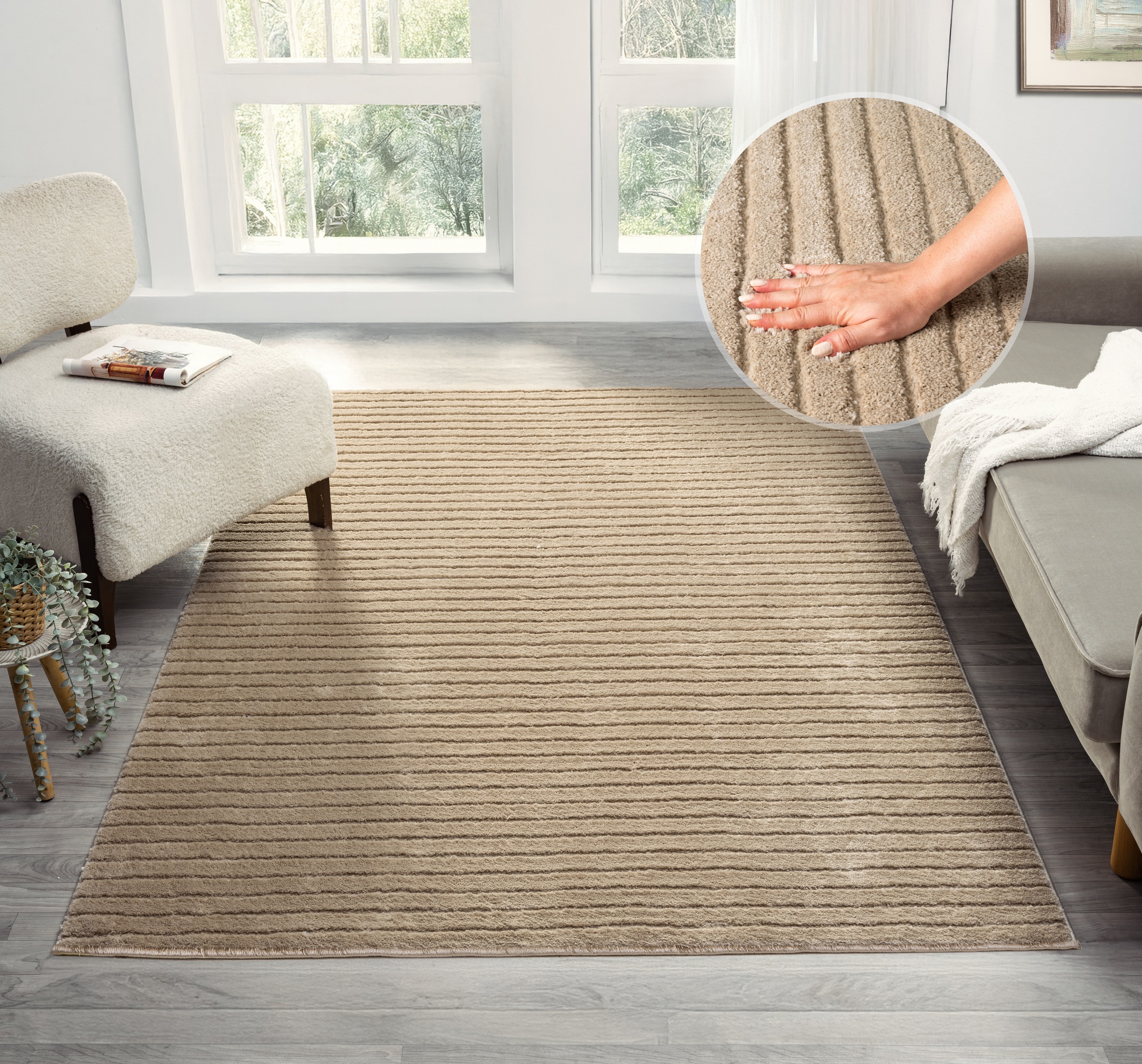 LeGer Home by Lena Gercke Teppich »Selma« rechteckig 19 mm Höhe Hoch-Tief-S günstig online kaufen