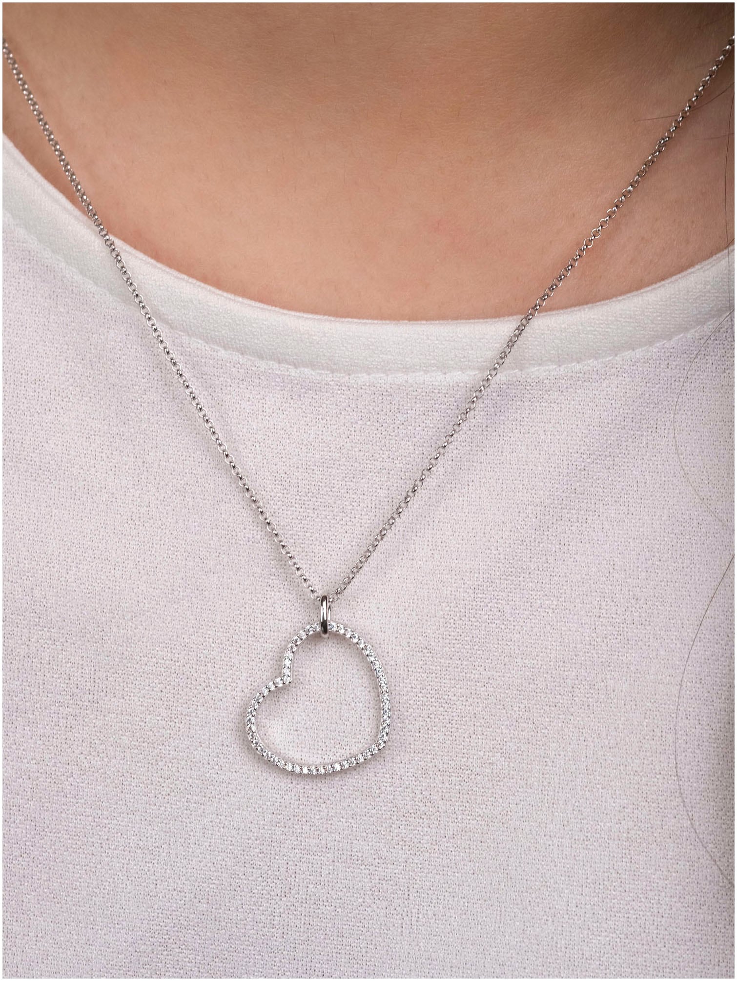 Engelsrufer Kette mit Anhänger »Herz, ERN-HEARTSHINY-ZI«, Made in Germany - mit Zirkonia (synth.)