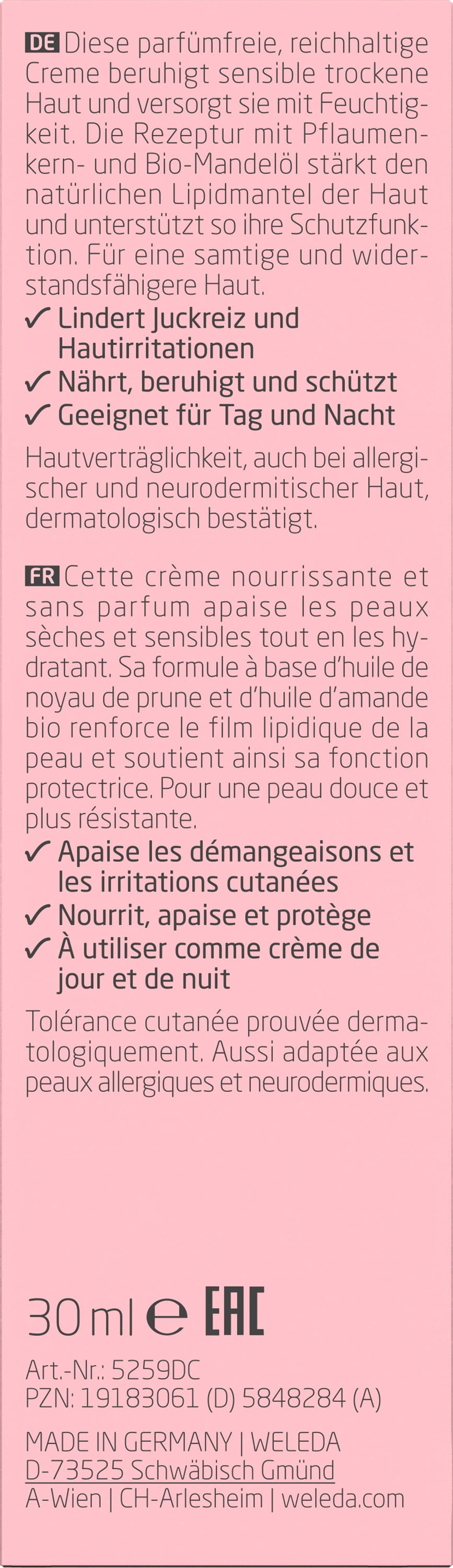 WELEDA Gesichtspflege »Weleda Sensitiv Feuchtigkeitscreme Mandel«