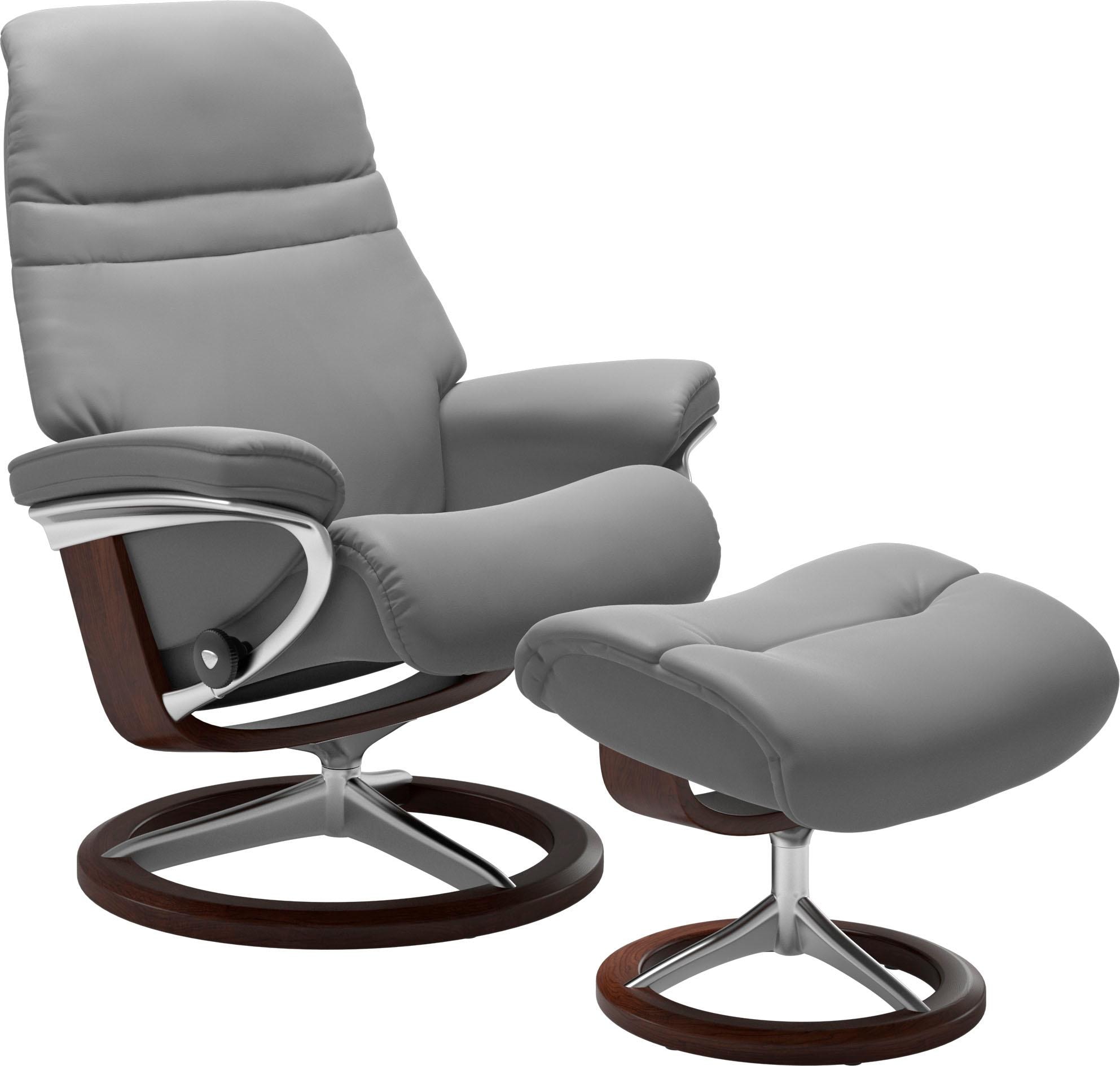 Stressless® Relaxsessel »Sunrise« Set, Relaxsessel mit Hocker,  mit Signature Base, Größe S, Gestell Braun