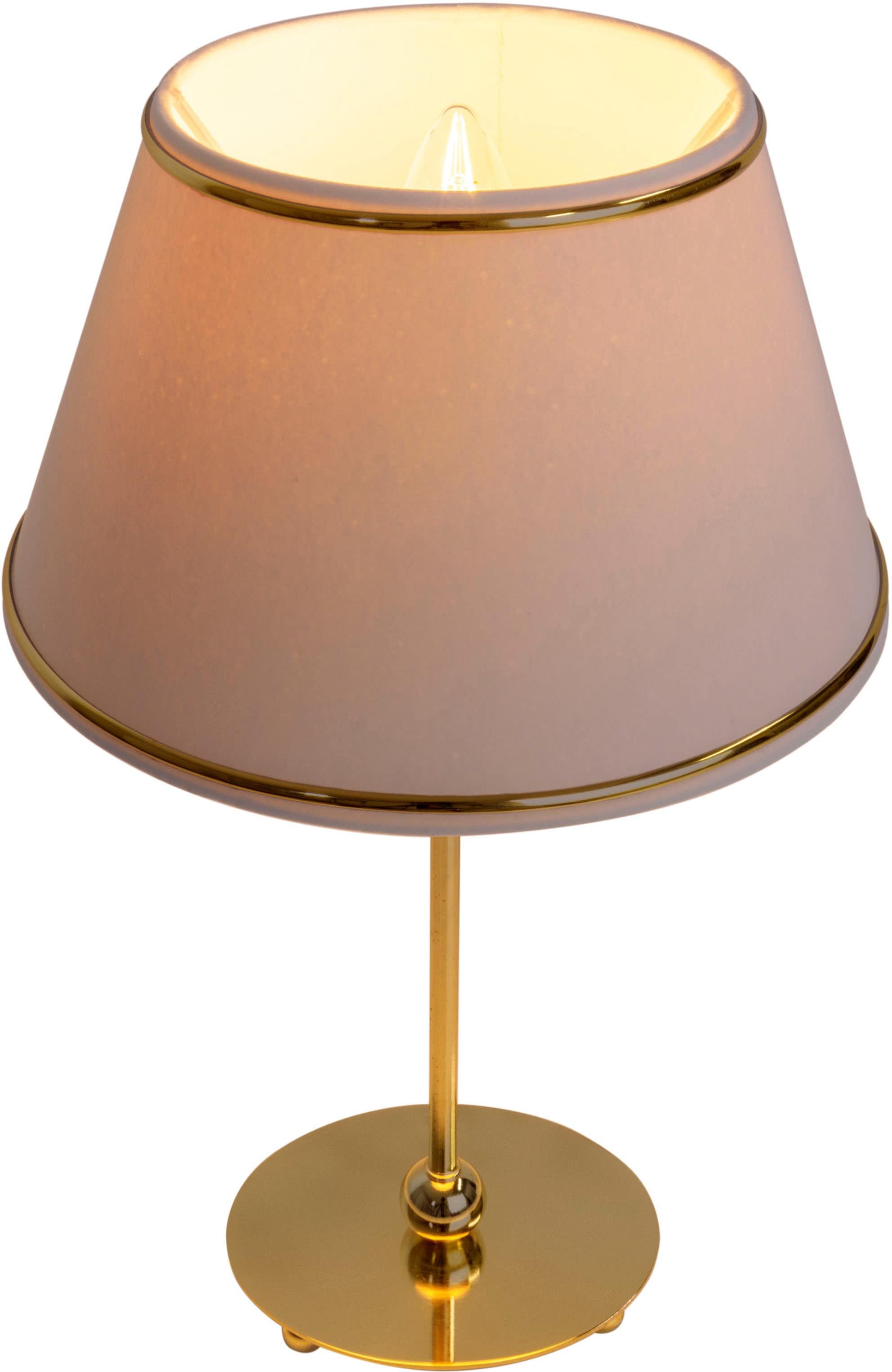 näve Tischleuchte »Keanu«, 1 flammig, Leuchtmittel E14 | ohne Leuchtmittel-Leuchtmittel wechselbar, E14 max. 40W, Farbe: beige/gold/messing, Polyester/Baumwoll Mix