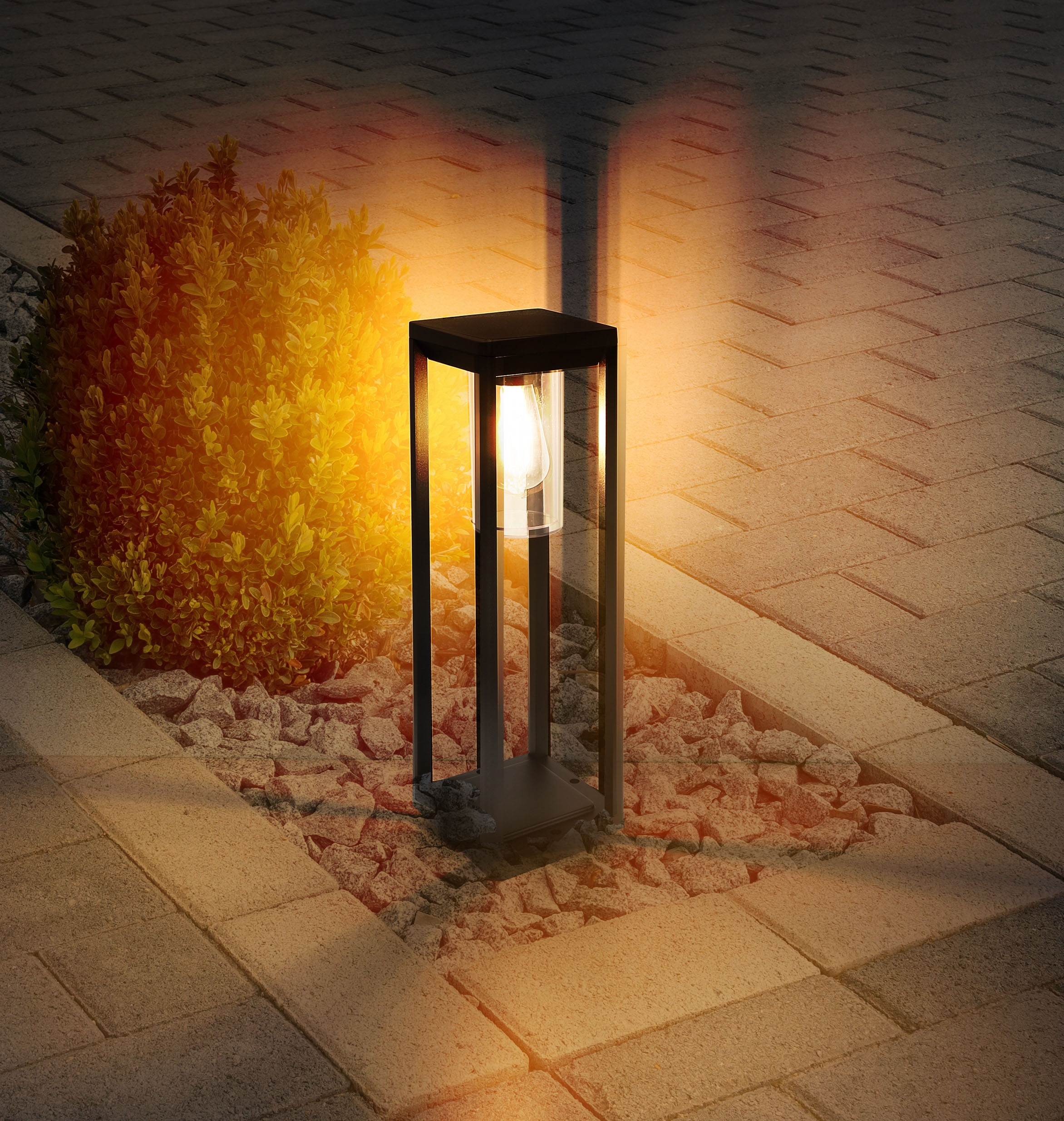 GLOBO LIGHTING Außen-Stehlampe »CANDELA« E27 1 Stk. Außenleuchte Schwarz, Sockelleuchte, IP44, E27 LED 15W