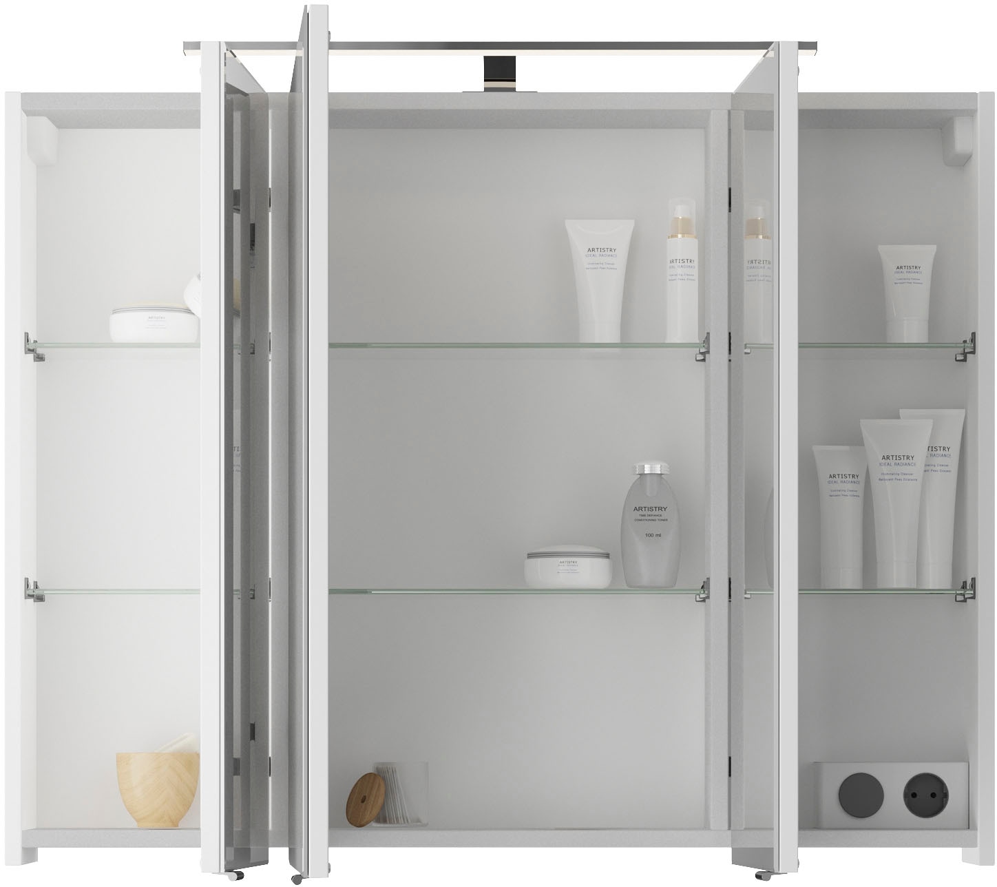 Saphir Badmöbel-Set »Serie 4035 2-teilig, Keramikwaschtisch mit LED-Spiegelschrank« Set, 