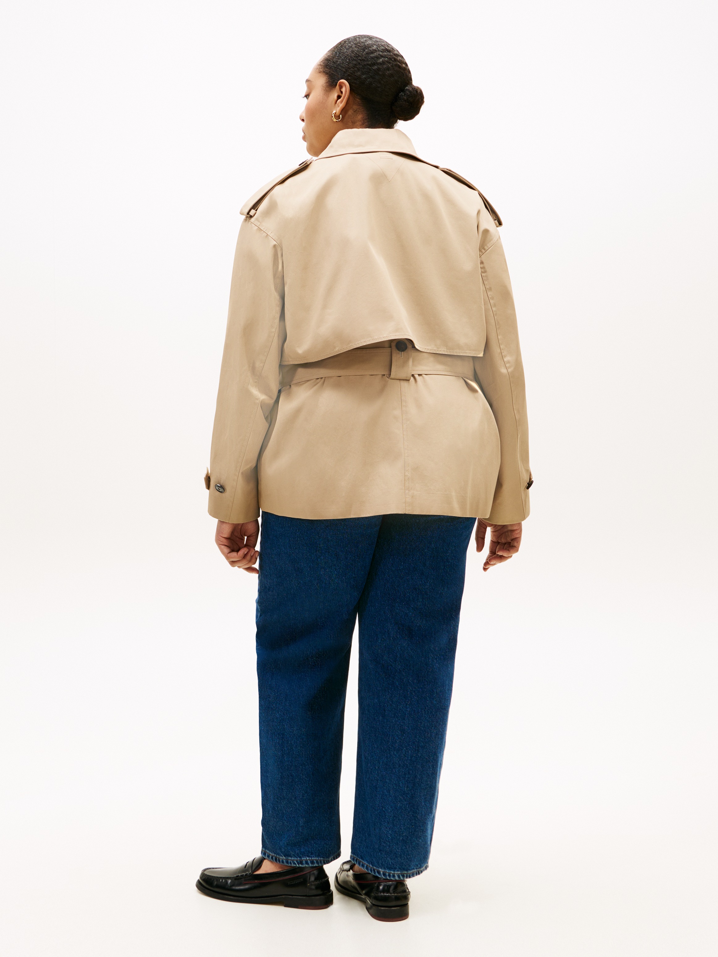 Tommy Hilfiger Curve Bikerjacke »CRV COTTON SHORT TRENCH« in großen Größen