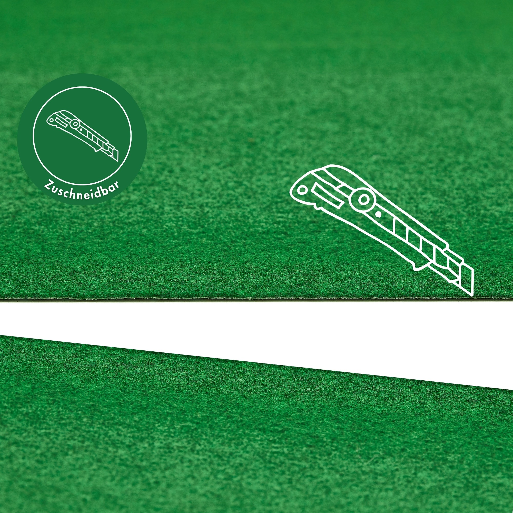 Andiamo Kunstrasen »Field, Made in Belgium« rechteckig 4 mm Höhe für Balkon & Terrasse, mit Drainage-Noppen, Nadelfilz-Optik
