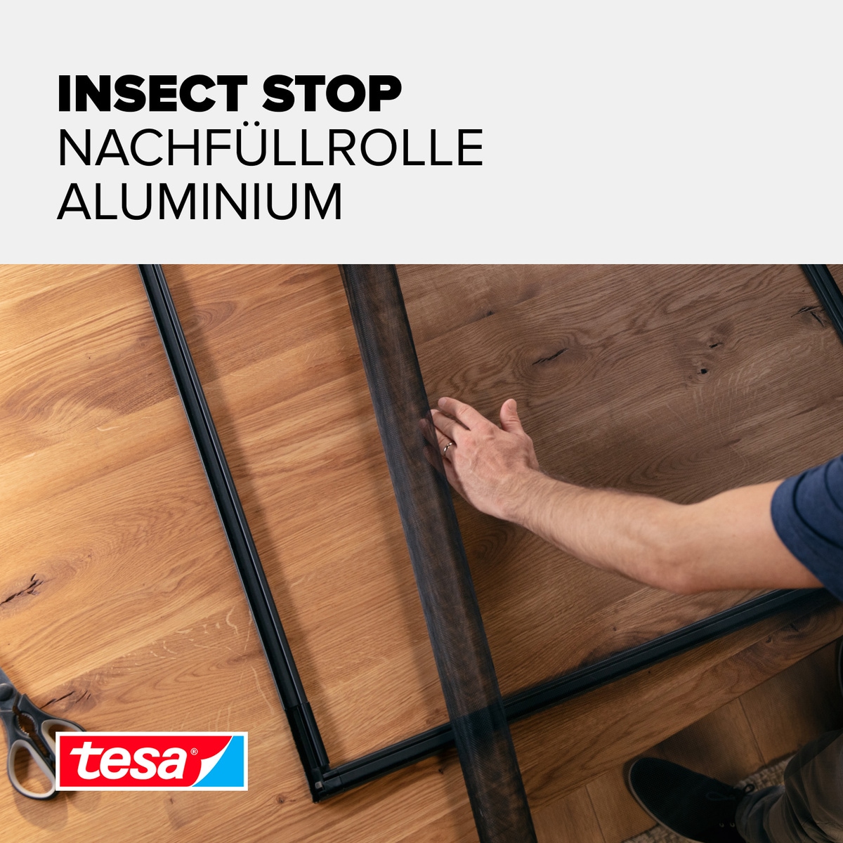 tesa Fliegengitter-Gewebe »Nachfüllrolle Aluminium - Alu-Gitter Ersatzrolle für Fliegengitter« Packung, Nachfüllrolle, 1 Stk. tlg. INSECT STOP 100 cm x 120 cm