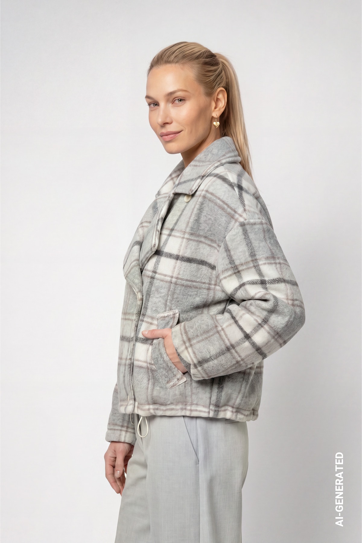 Monari Blouson »Jacke Karo« ohne Kapuze Regular fit mit Reverskragen
