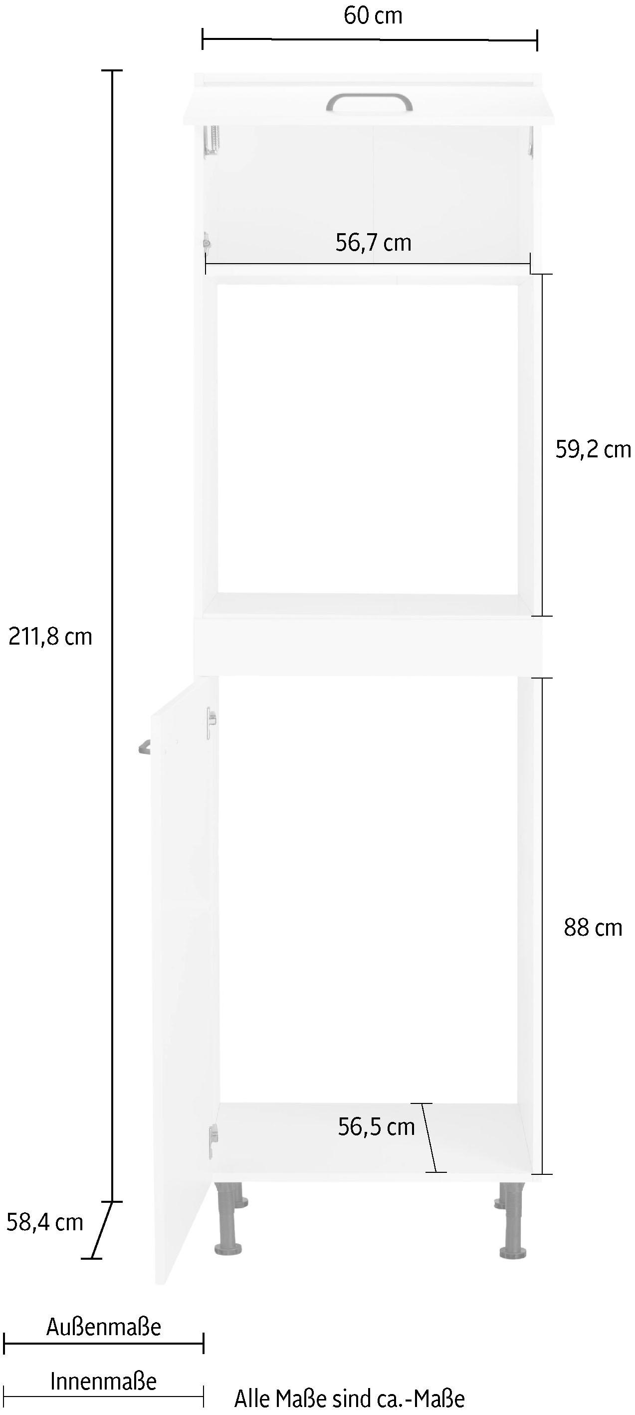 60 auf mit Raten OPTIFIT höhenverstellbaren Breite Backofen/Kühlumbauschrank Füßen, cm Soft-Close-Funktion, bestellen »Elga«,