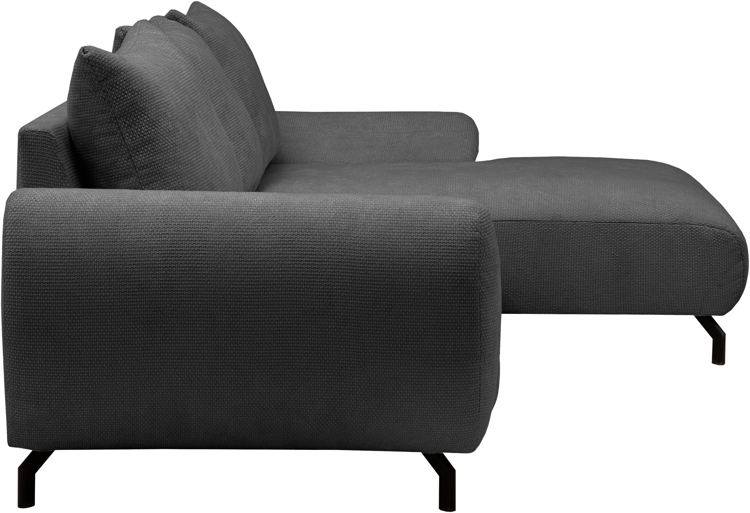 OTTO home Ecksofa »KELLIE, L-Form, 315 cm, verstellbare Armlehne, Metallfüße,« wahlweise Recamiere links o. rechts, Chenille-Stoff, hoher Sitzkomfort