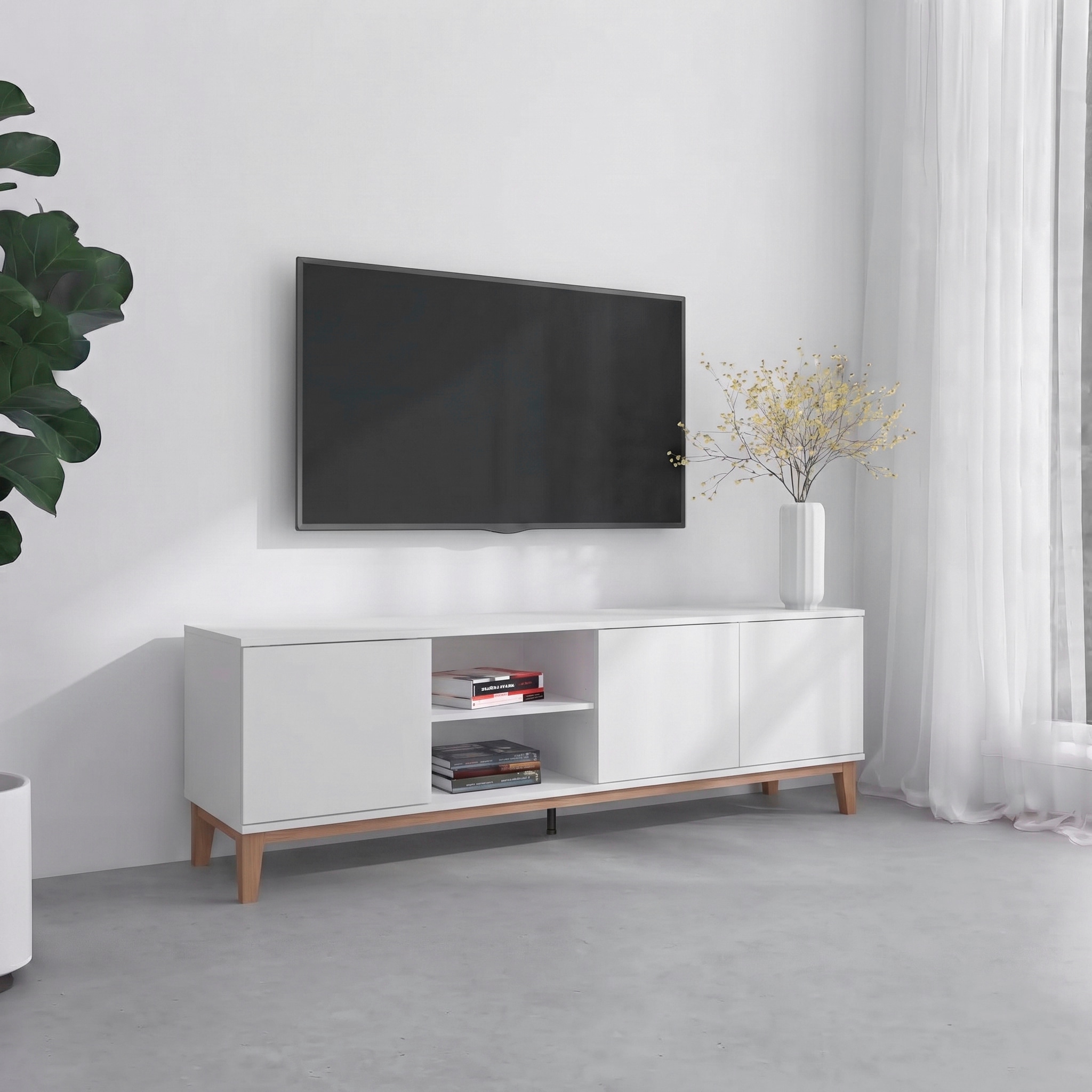 OTTO home Lowboard »Maryd« 1 Stk. tlg. Kommode, Untergestell in Holzoptik, Breite 160 cm