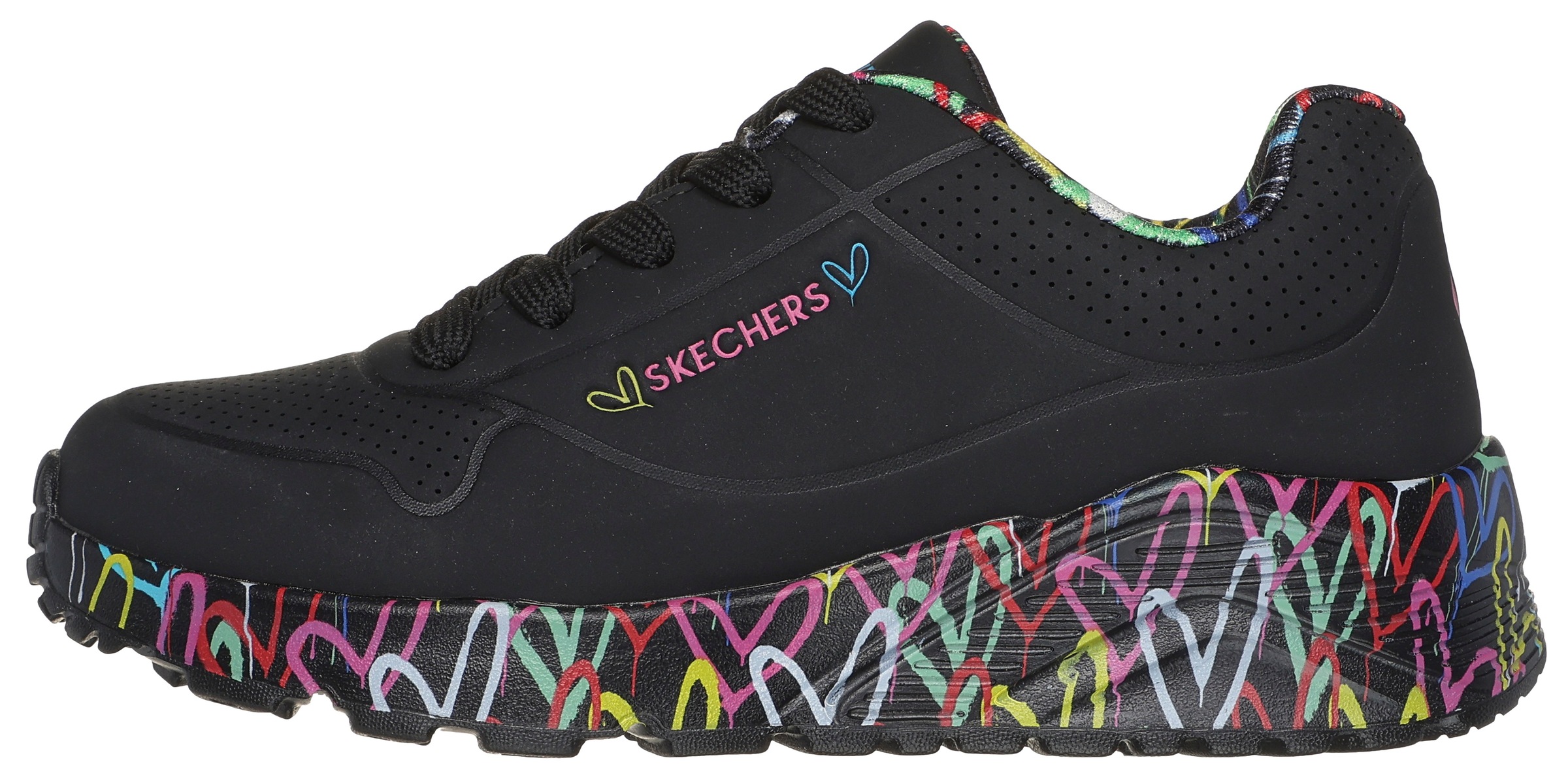 Skechers Kids Sneaker »UNO LITE-LOVELY LUV«, Plateausneaker, Chunky Sneaker, Schnürschuh mit bedruckter Sohle