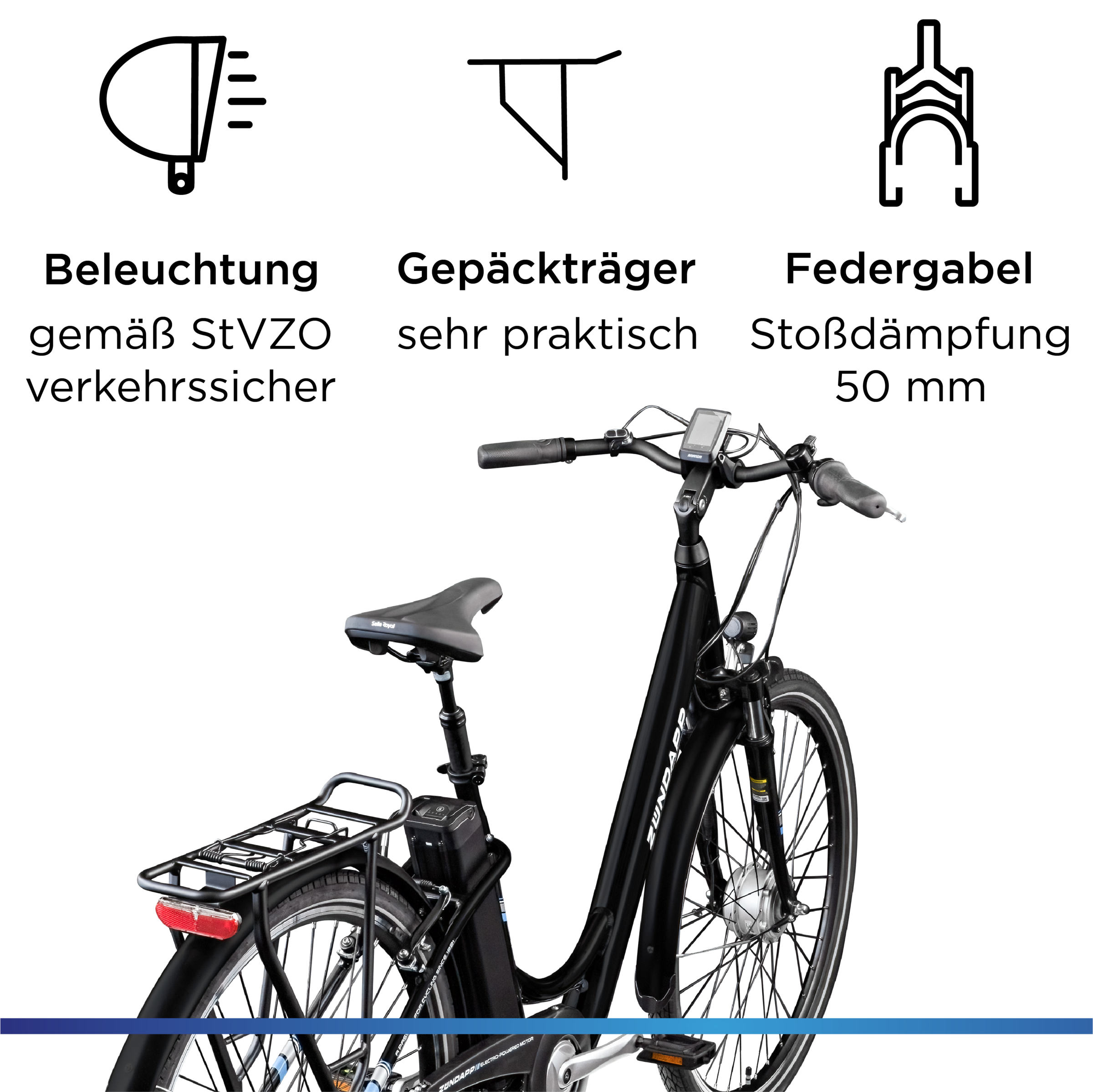 Zündapp »Green 3.7« 7 Gang Nabenschaltung Frontmotor 250 W Pedelec, Elektrofahrrad für Damen u. Herren