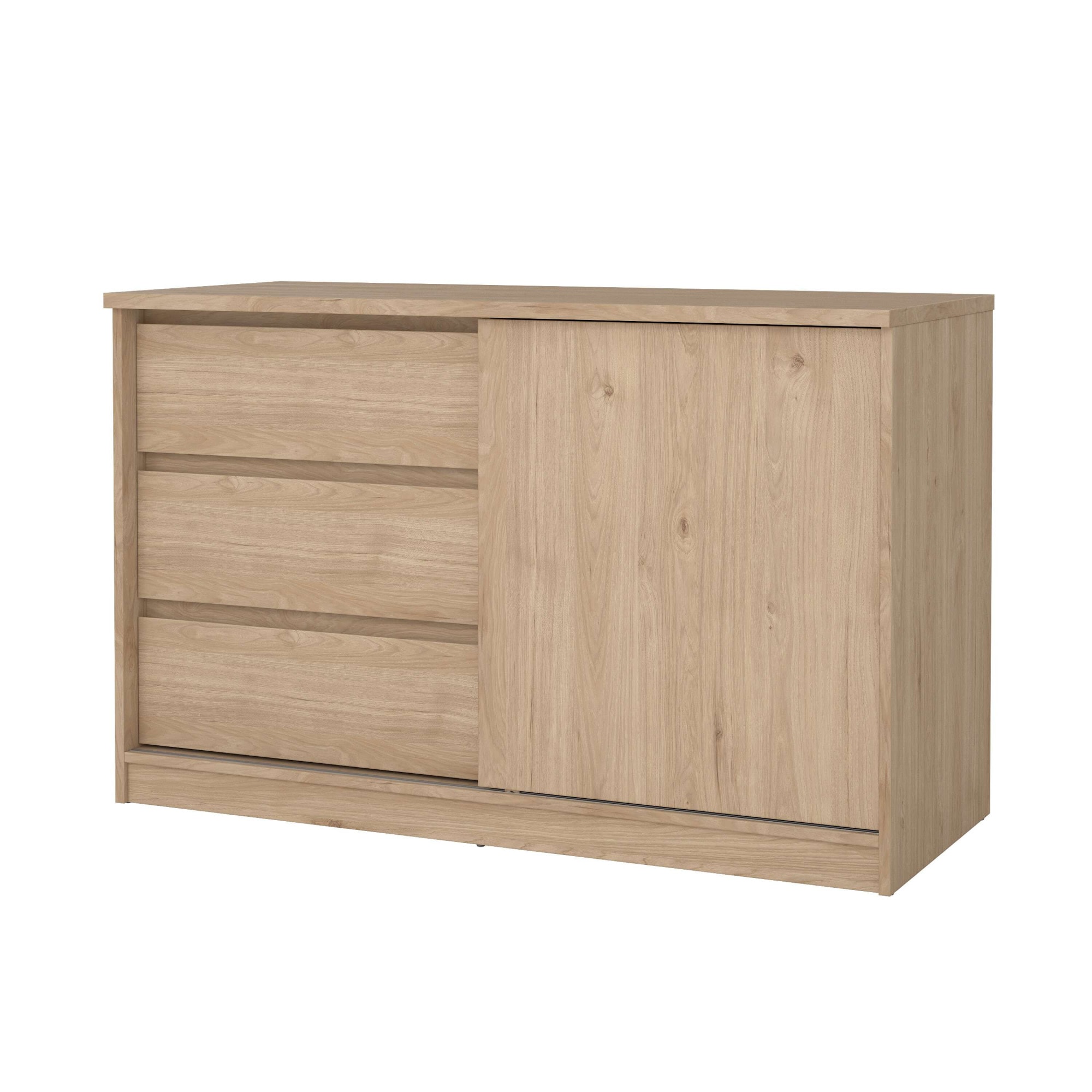 INOSIGN Sideboard »Naia Aufbewahrung, Schuhkommode, Stauraumkommode, Schuhschrank,«, Kommode mit 1 Schiebetür und 3 Schubladen, Breite 119 cm, Höhe 76 cm