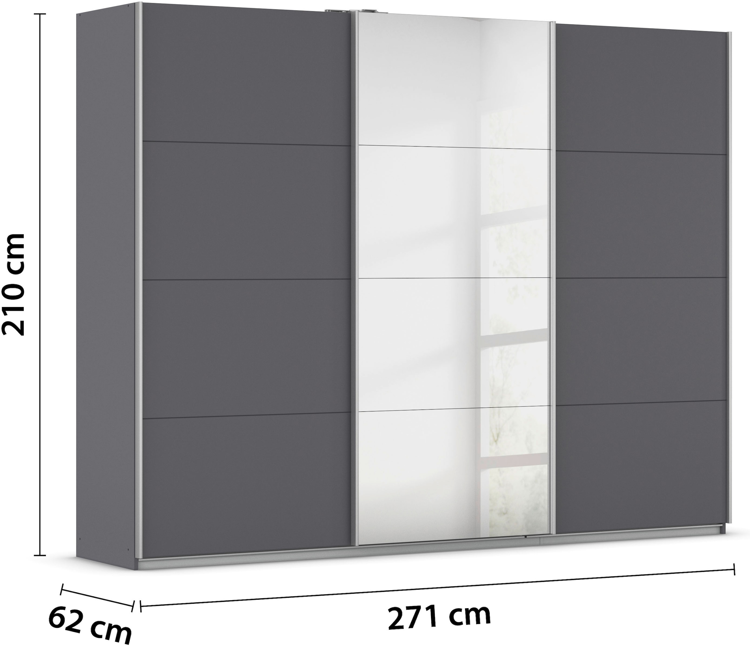 rauch Schwebetürenschrank »Kleiderschrank Schrank Garderobe KULMBACH«, in 2 Höhen erhältlich, mit Metallgriffleisten MADE IN GERMANY