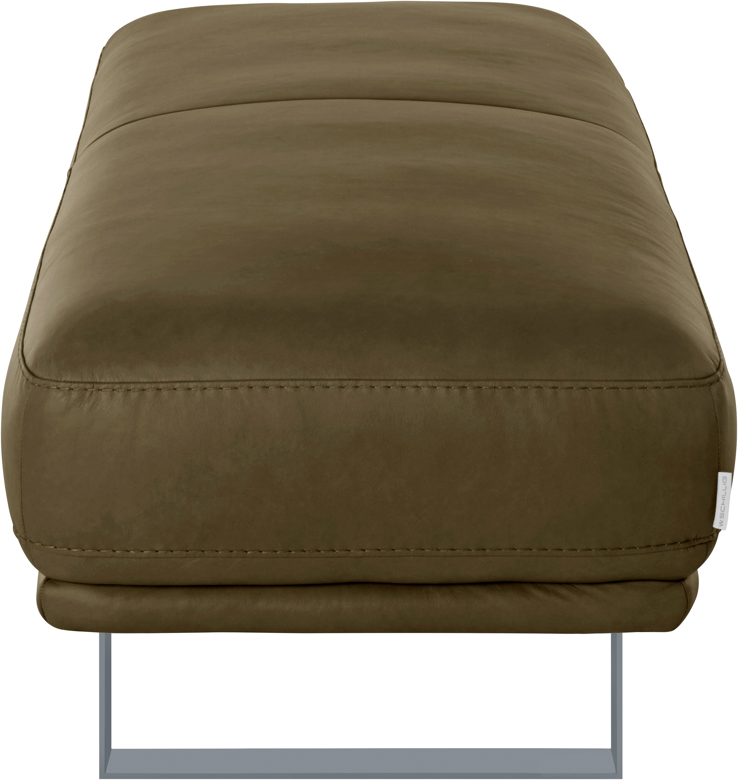 W.SCHILLIG Hocker »montanaa«, mit Metallkufen in Silber matt, Breite 141 cm