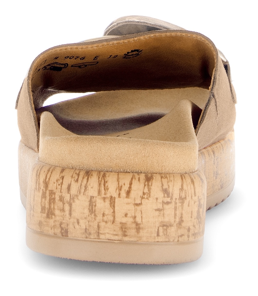 Gabor Pantolette, Plateau, Sommerschuh, Schlupfschuh mit bezogener Zierkette