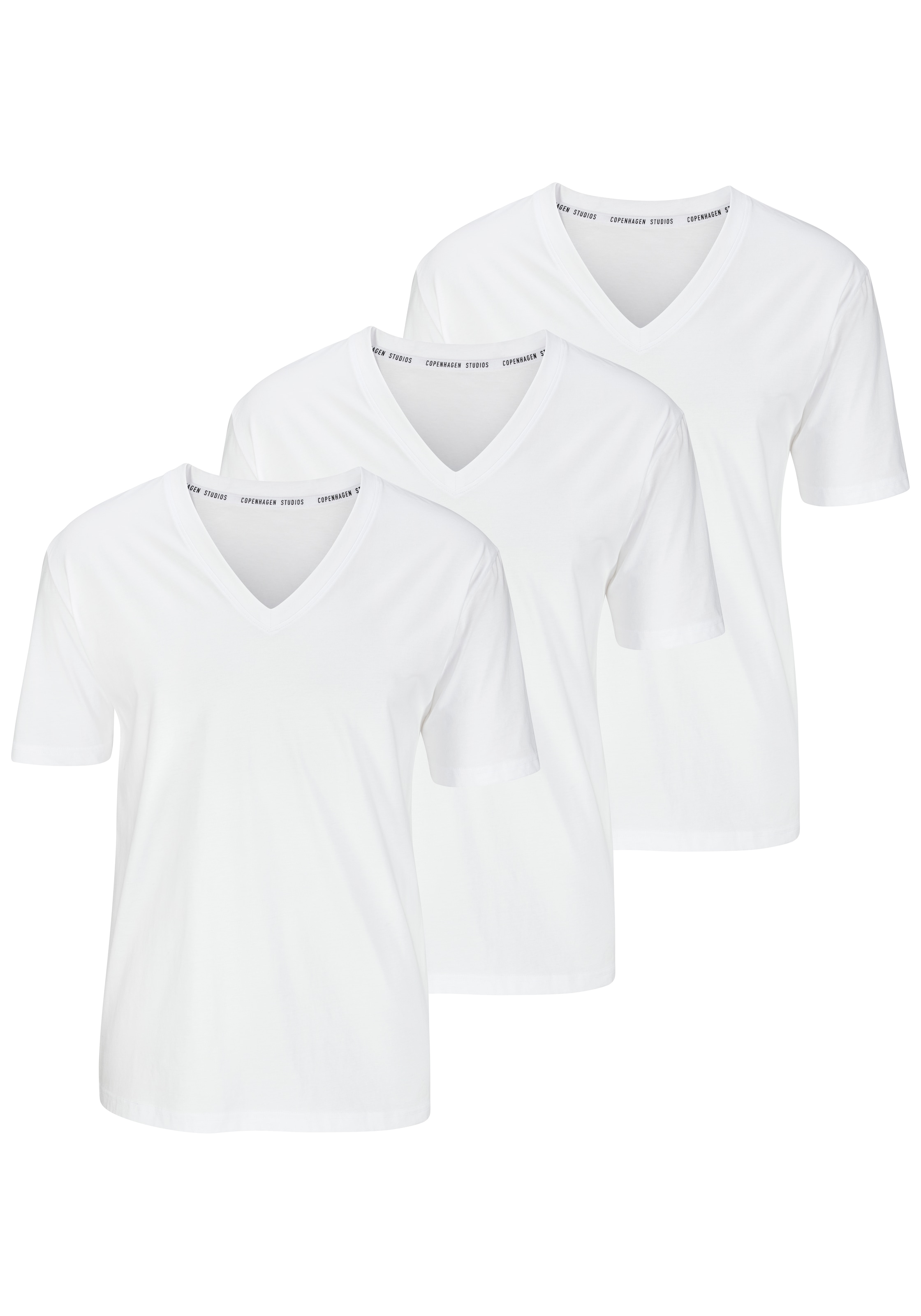 Copenhagen Studios T-Shirt Packung, 3er-Pack,  Unterziehshirt aus hochwertiger Bio-Baumwolle