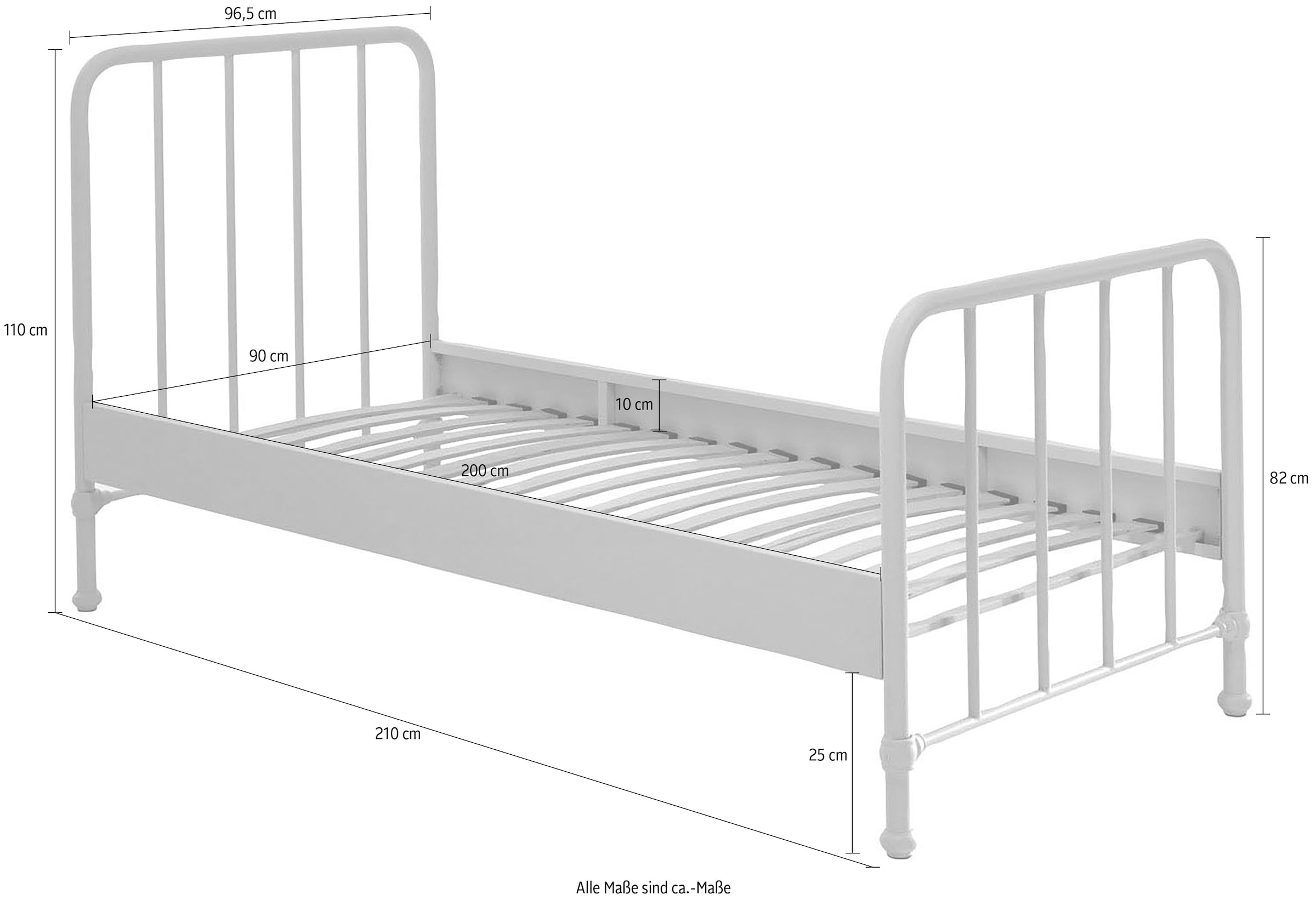 Vipack Jugendbett »Bronxx«, (Made in Europe), Metallbett